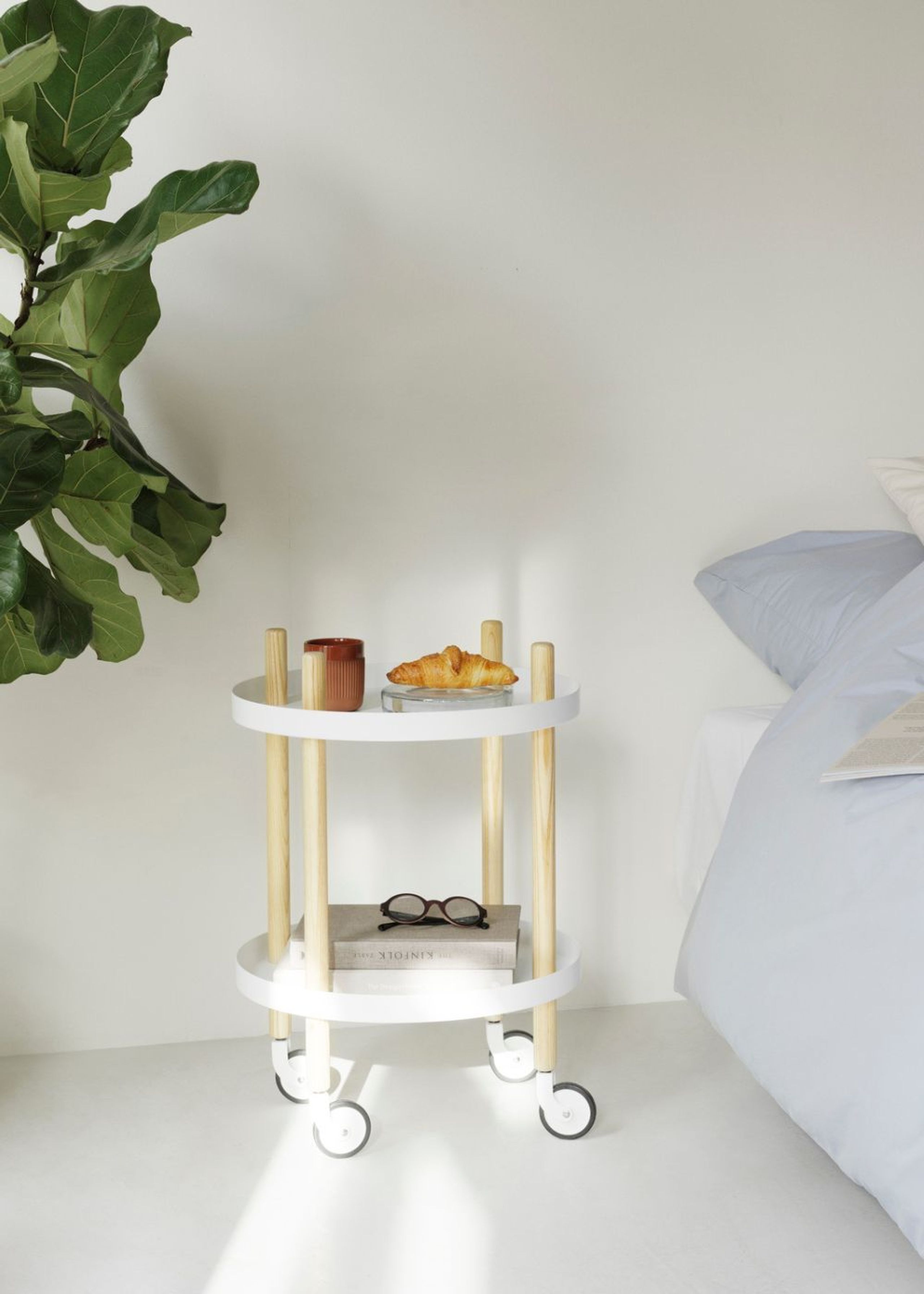 Normann Copenhagen - Trolley Table - Block Table - White Ø45