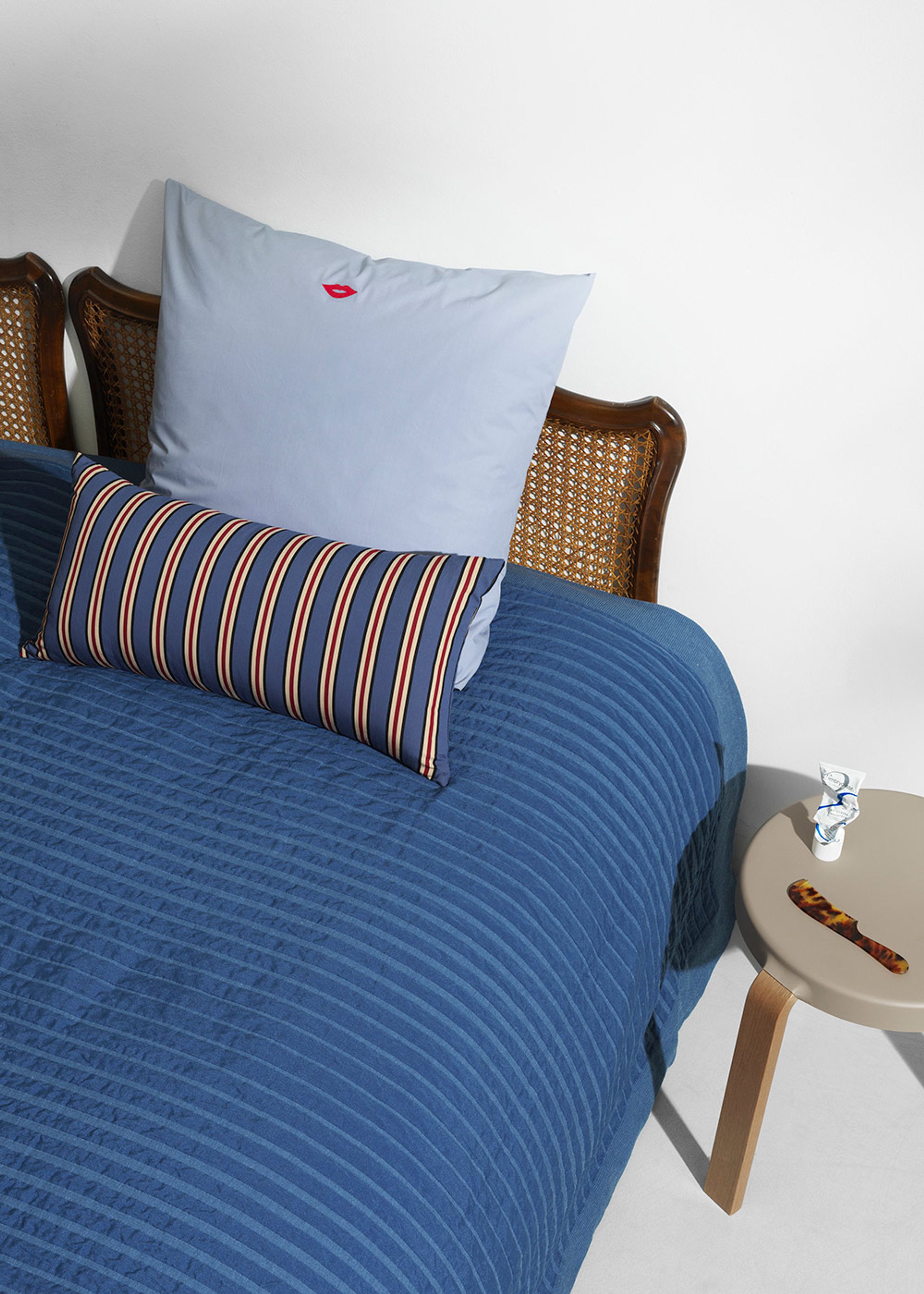 Normann Copenhagen - Couvre-lit - Slumber - Fading Stripes Dark Blue