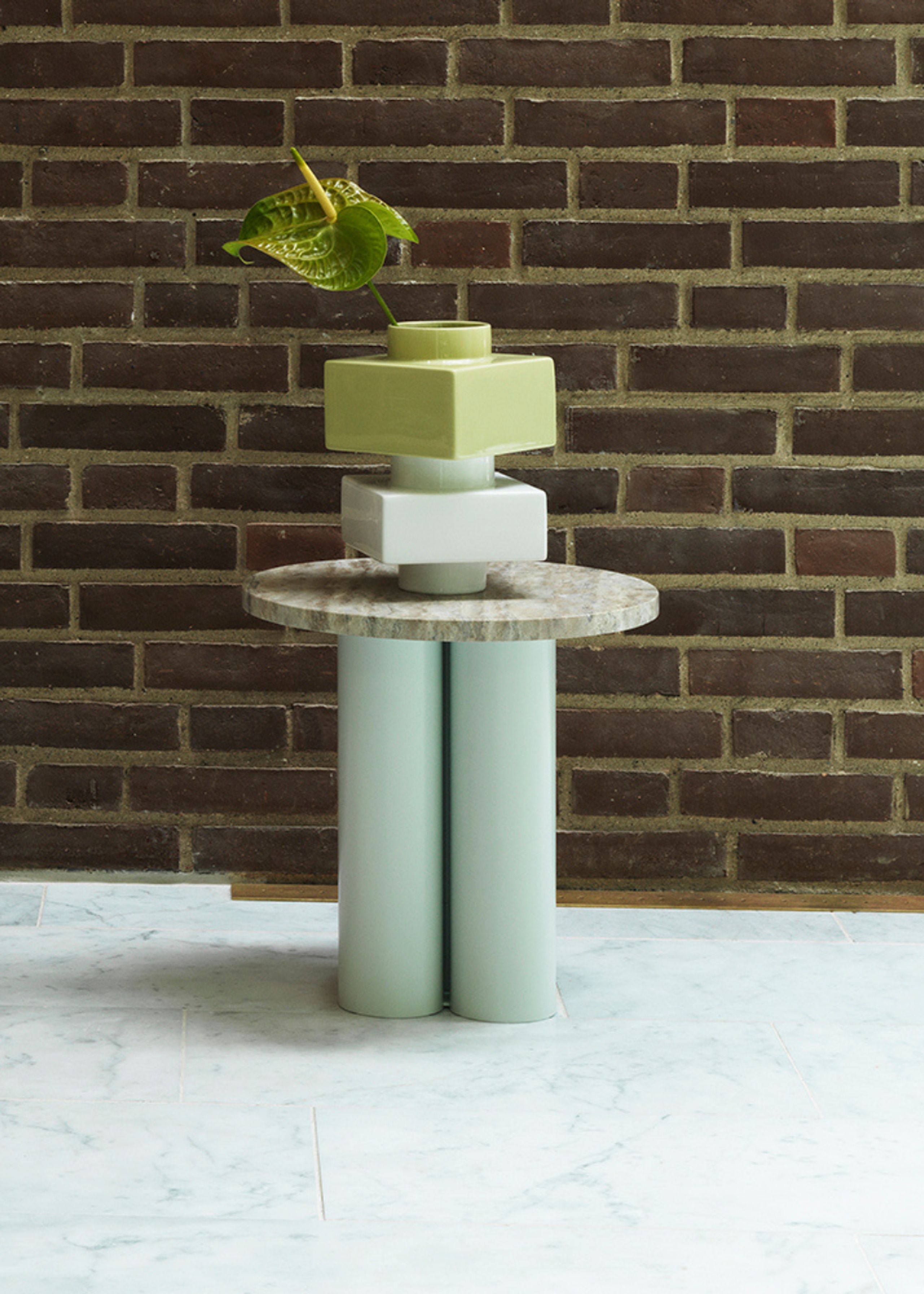 Normann Copenhagen - Postranní stolek - Dit Table - Grey - Blue Diamond