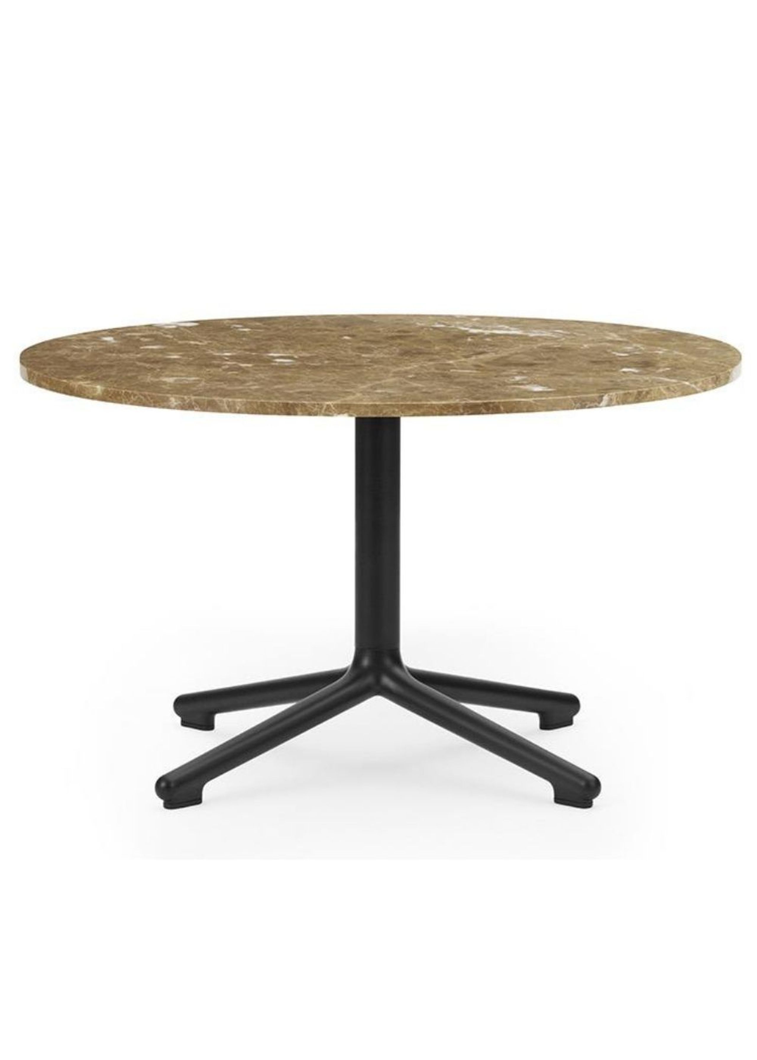 Normann Copenhagen - Table basse - Lunar sofabord Ø70 - Stel: sortlakeret aluminium/ Bordplade: marmor sand