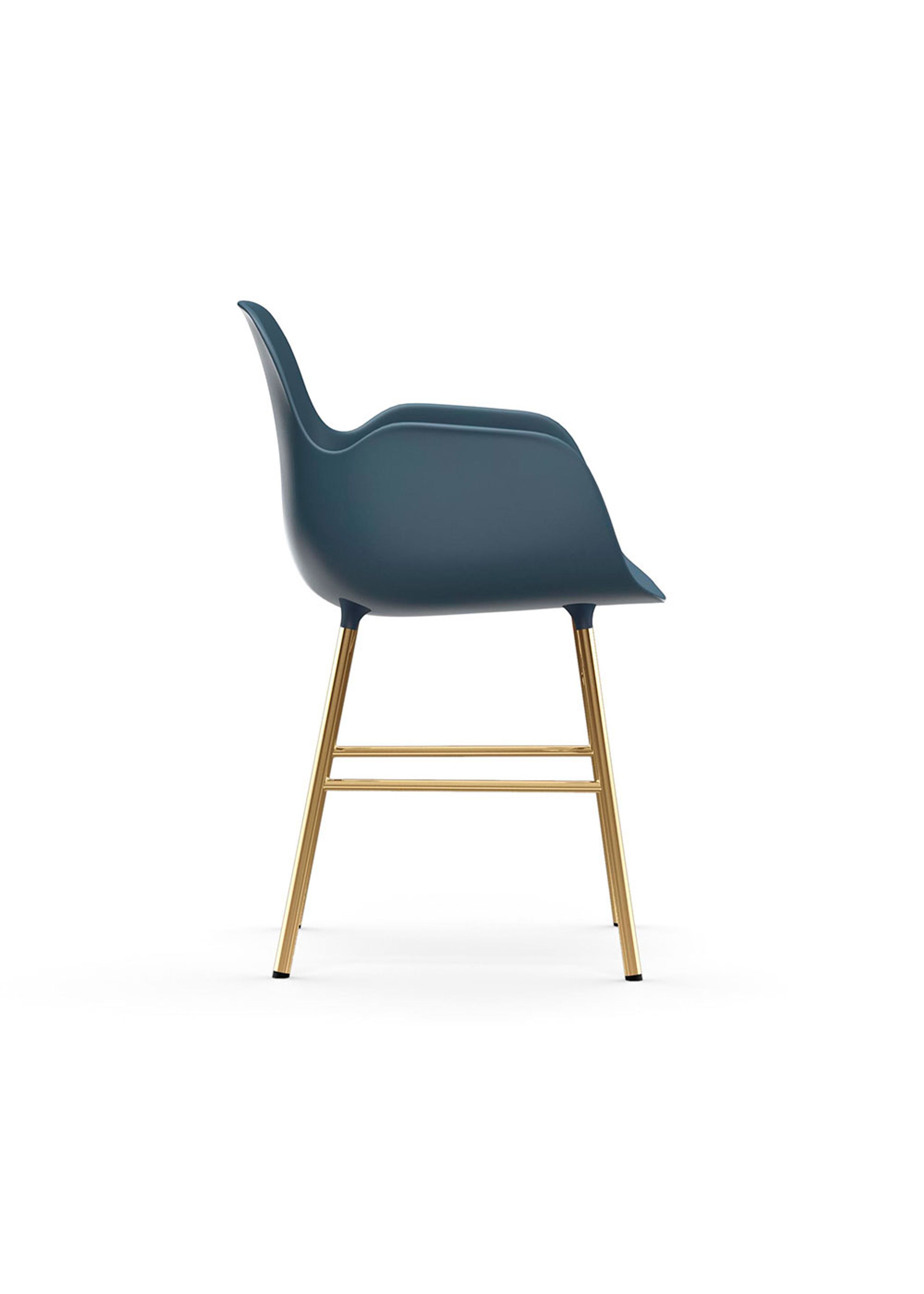 Normann Copenhagen - Esstischstuhl - Form Armchair Steel - Brass / Blue