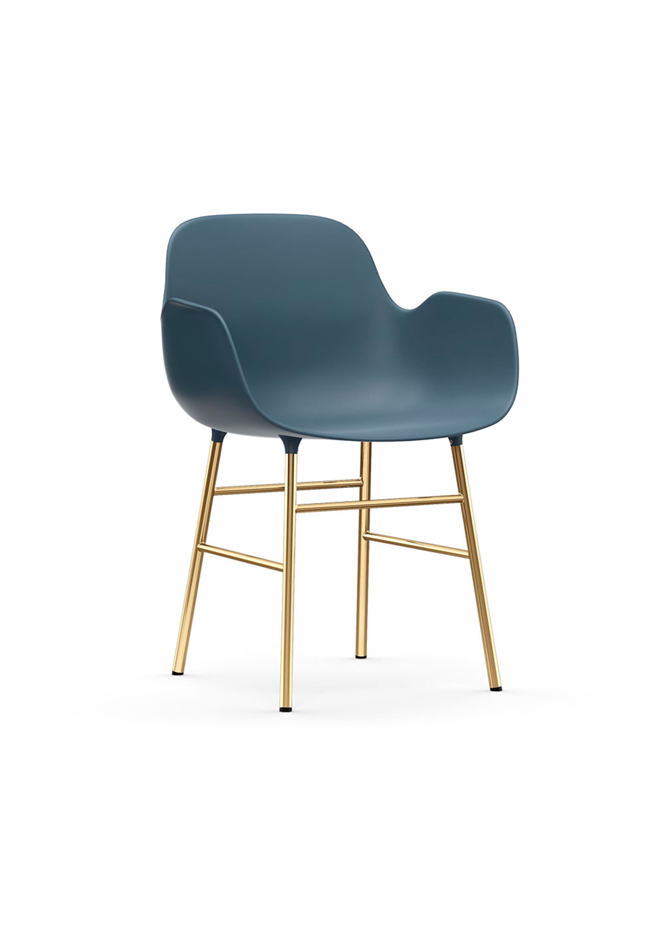 Normann Copenhagen - Esstischstuhl - Form Armchair Steel - Brass / Blue