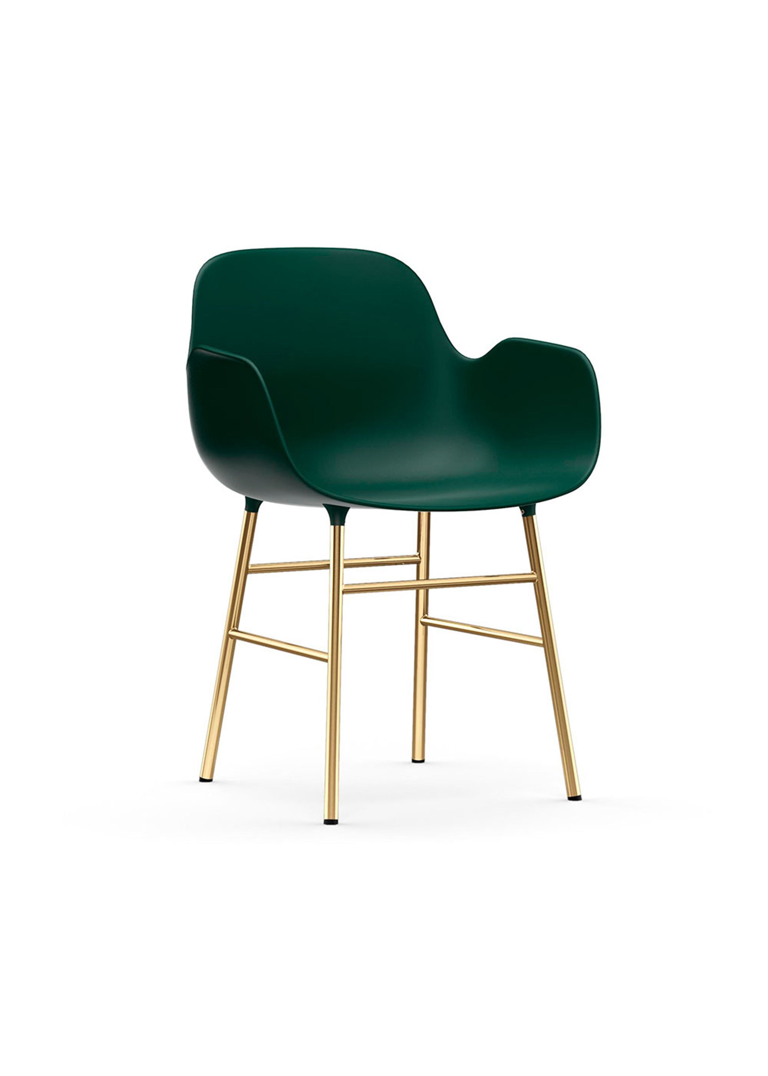Normann Copenhagen - Ruokailutuoli - Form Armchair Steel - Brass / Green