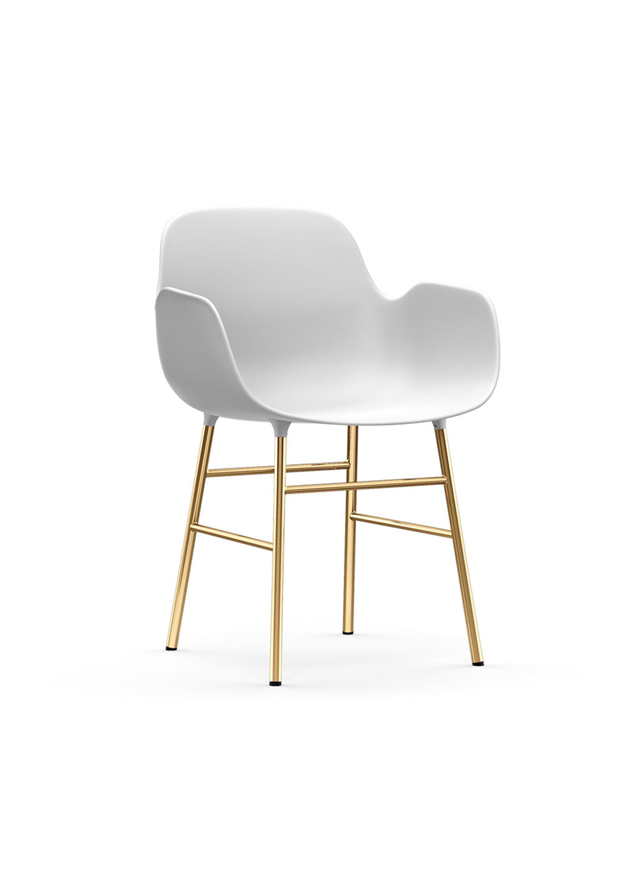 Normann Copenhagen - Cadeira de jantar - Form Armchair Steel - Brass / White