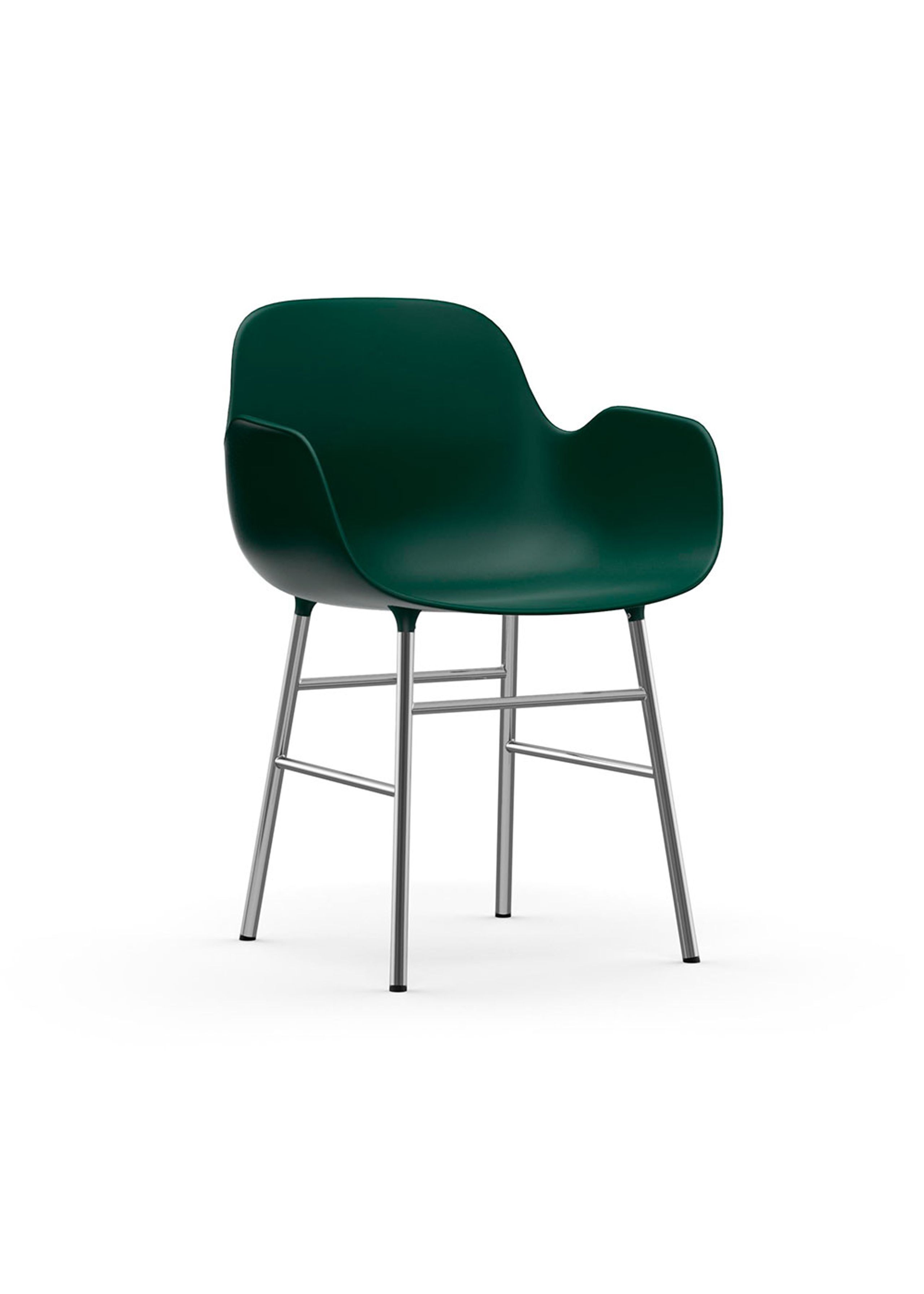 Normann Copenhagen - Dining chair - Form Armchair Steel - Chrome / Green
