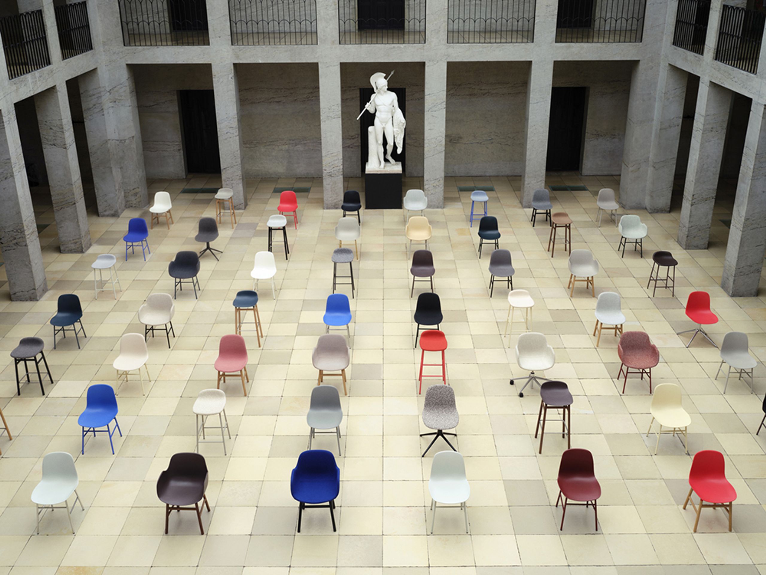 Normann Copenhagen - Sedia da pranzo - Form Chair Steel - Chrome / Green