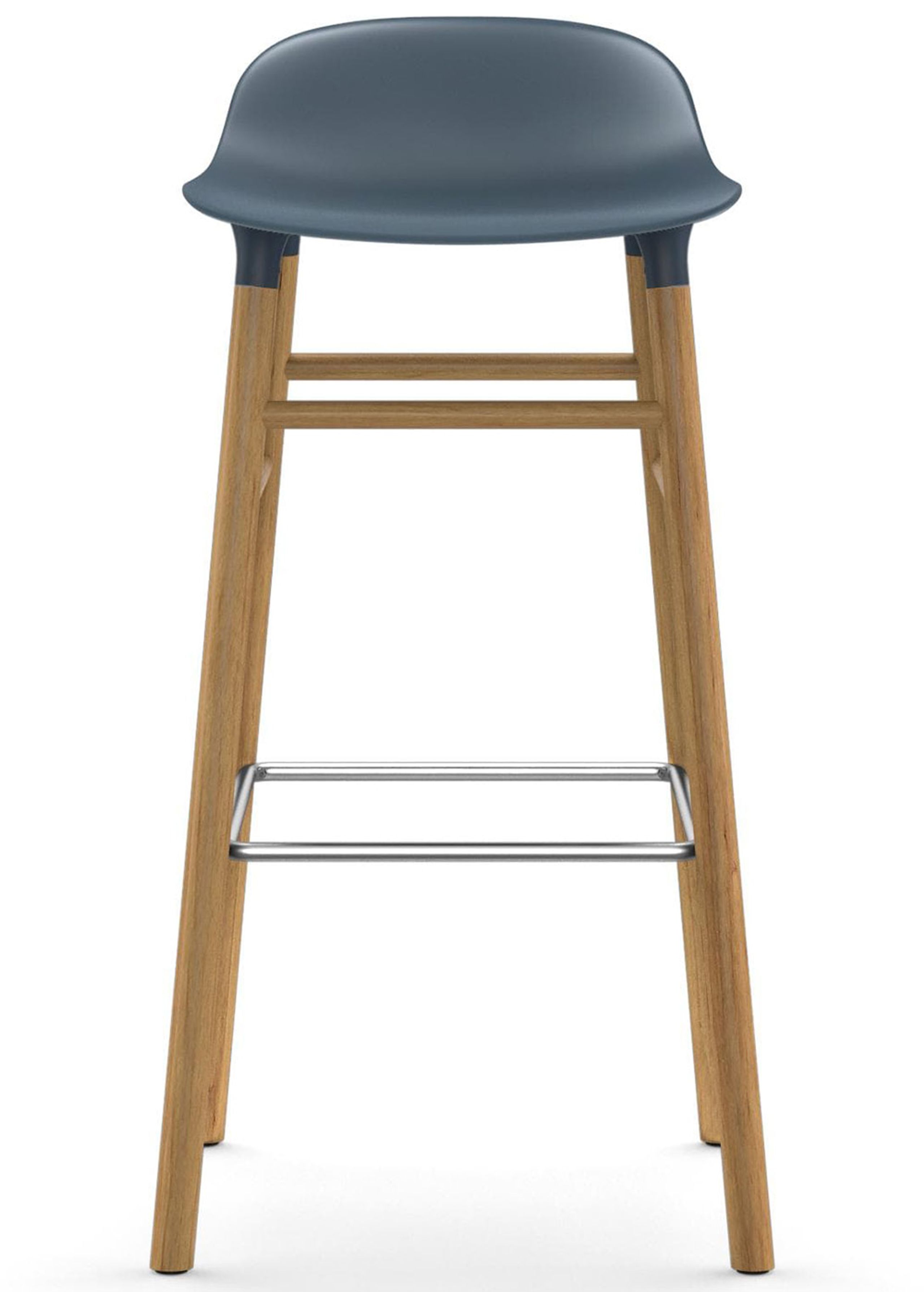 Normann Copenhagen - Chair - Form Barstool - 75 cm - Wood - Blue/Oak