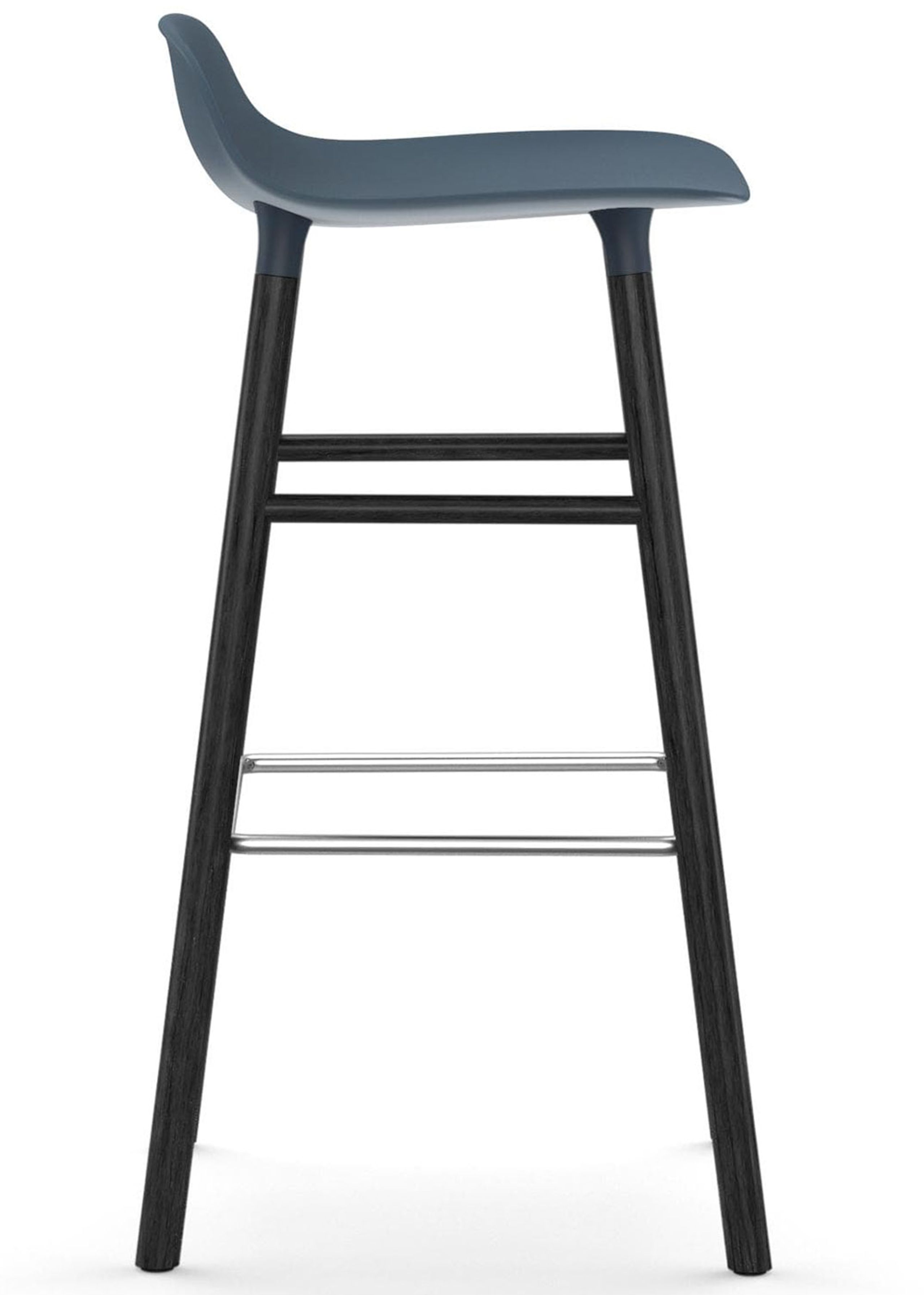 Normann Copenhagen - Stol - Form Barstool - 75 cm - Træ - Blå/Sort