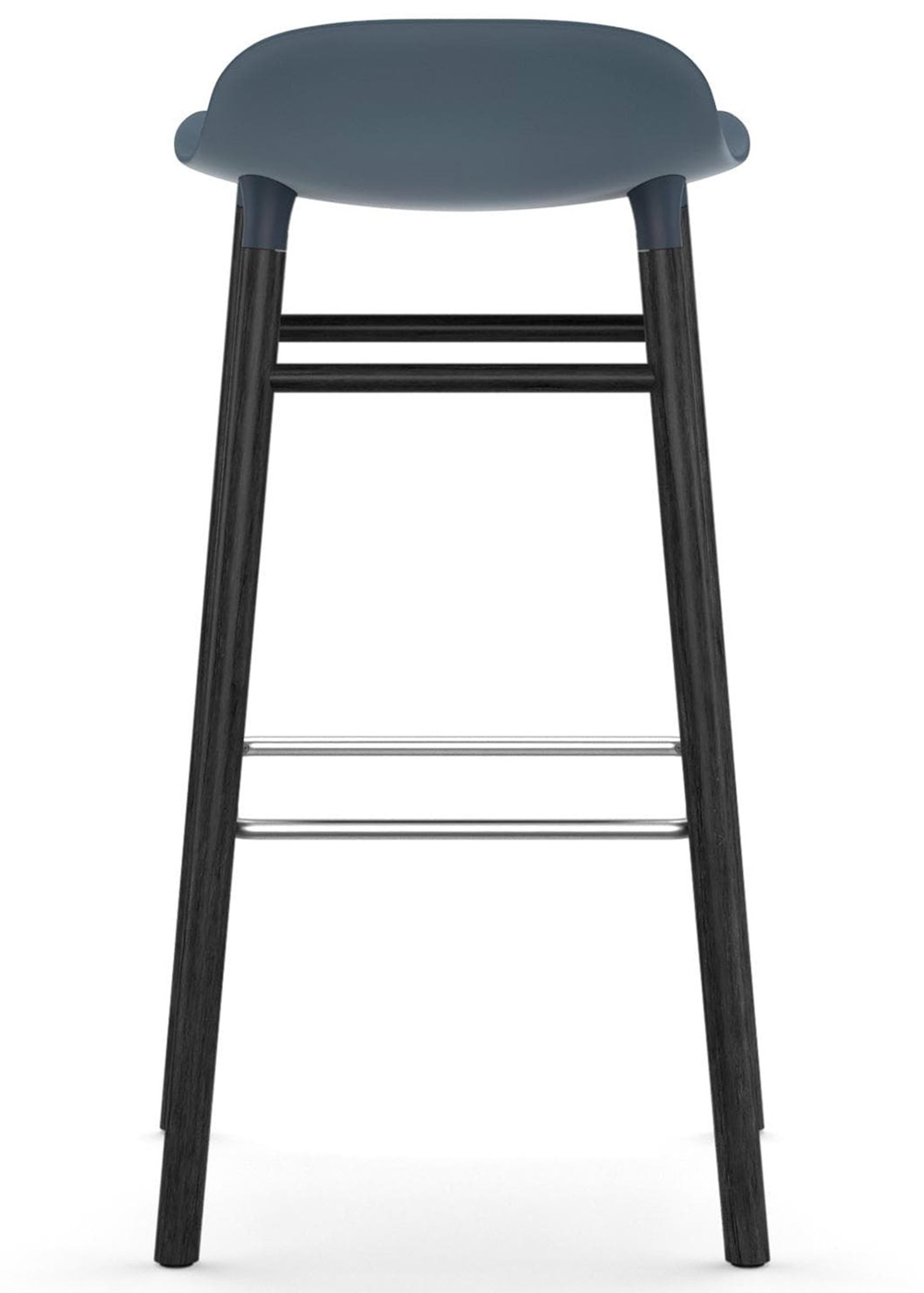 Normann Copenhagen - Stol - Form Barstool - 75 cm - Træ - Blå/Sort