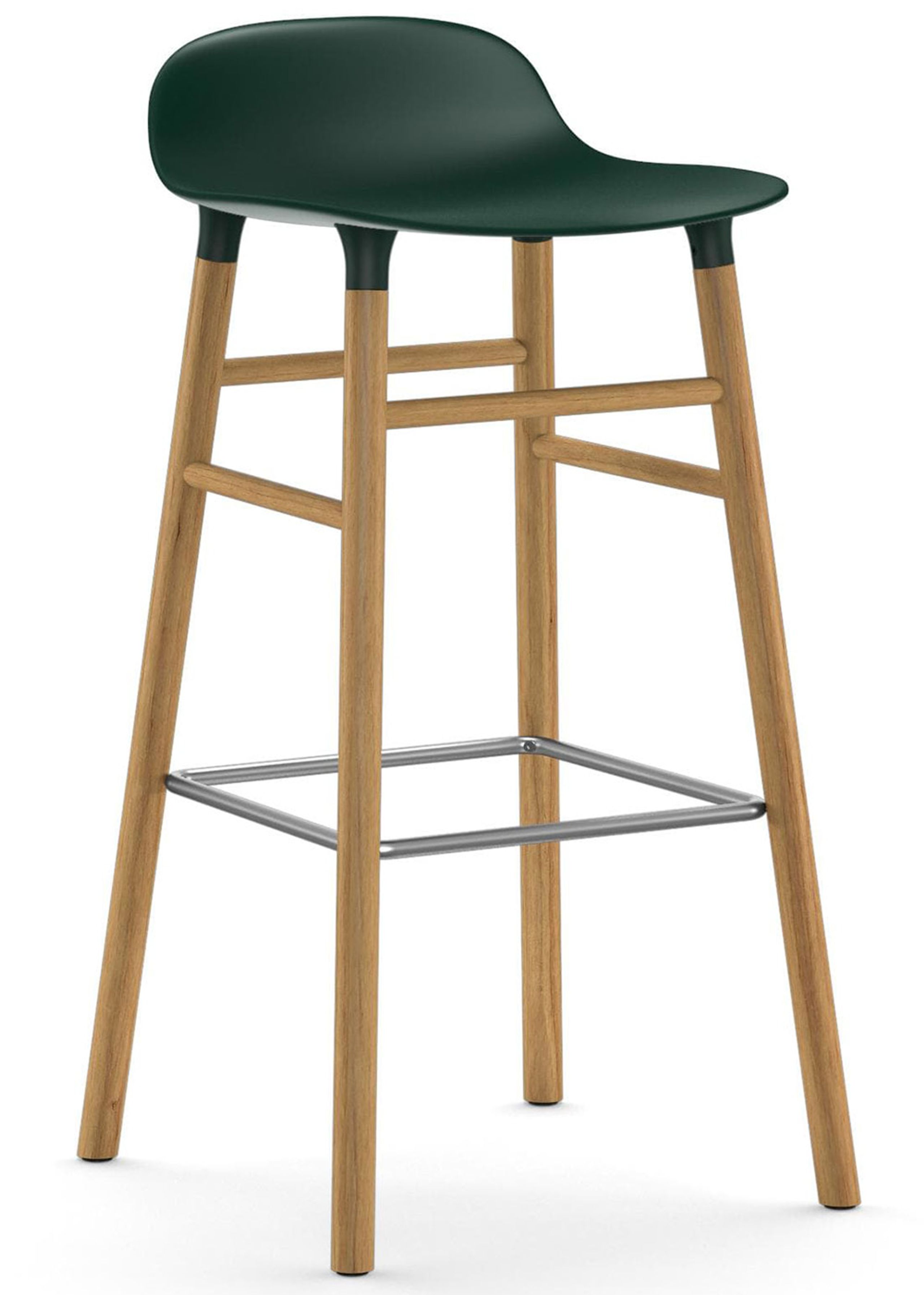 Normann Copenhagen - Silla - Form Barstool - 75 cm - Wood - Green/Oak