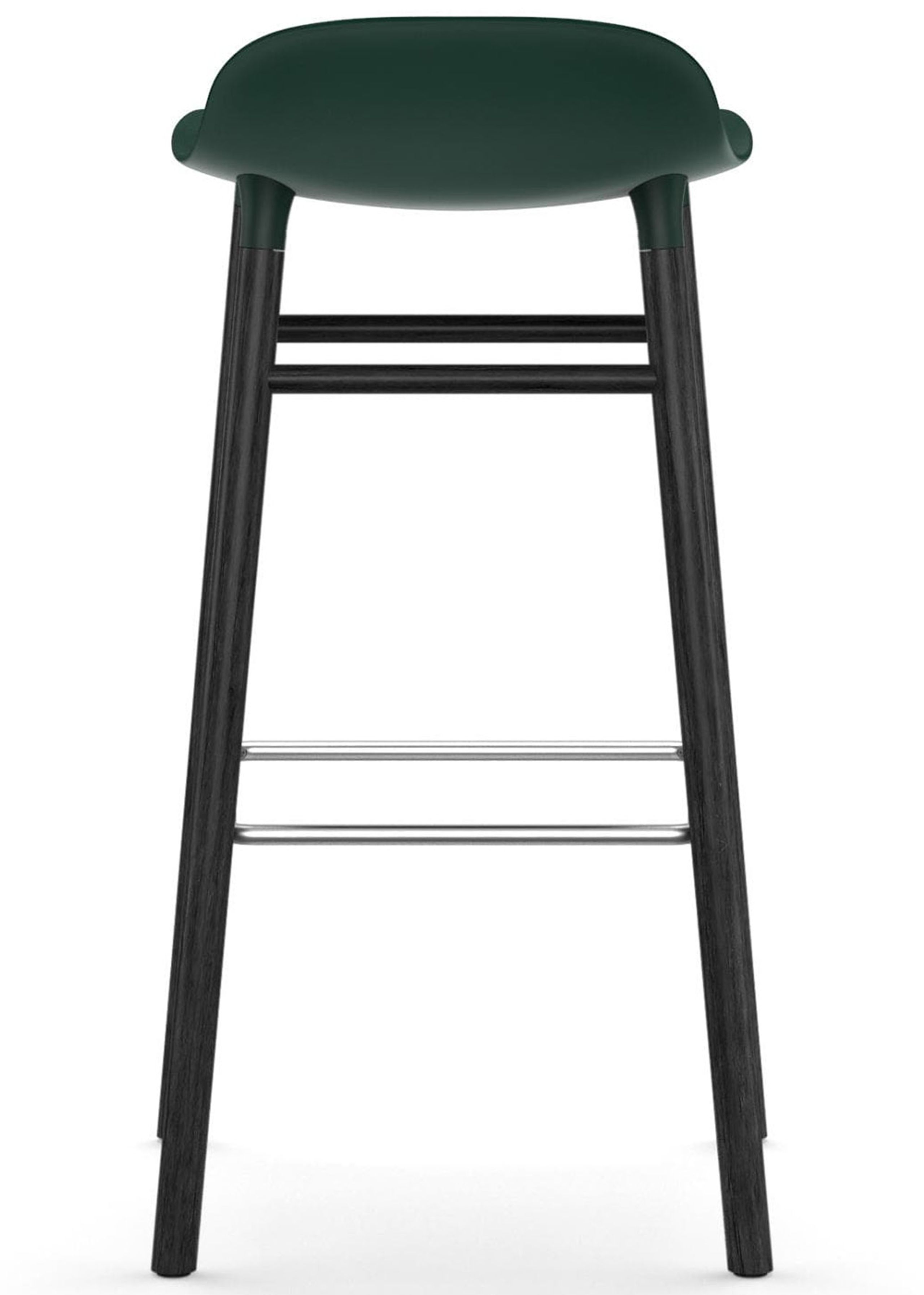 Normann Copenhagen - Stol - Form Barstool - 75 cm - Træ - Grøn/Sort