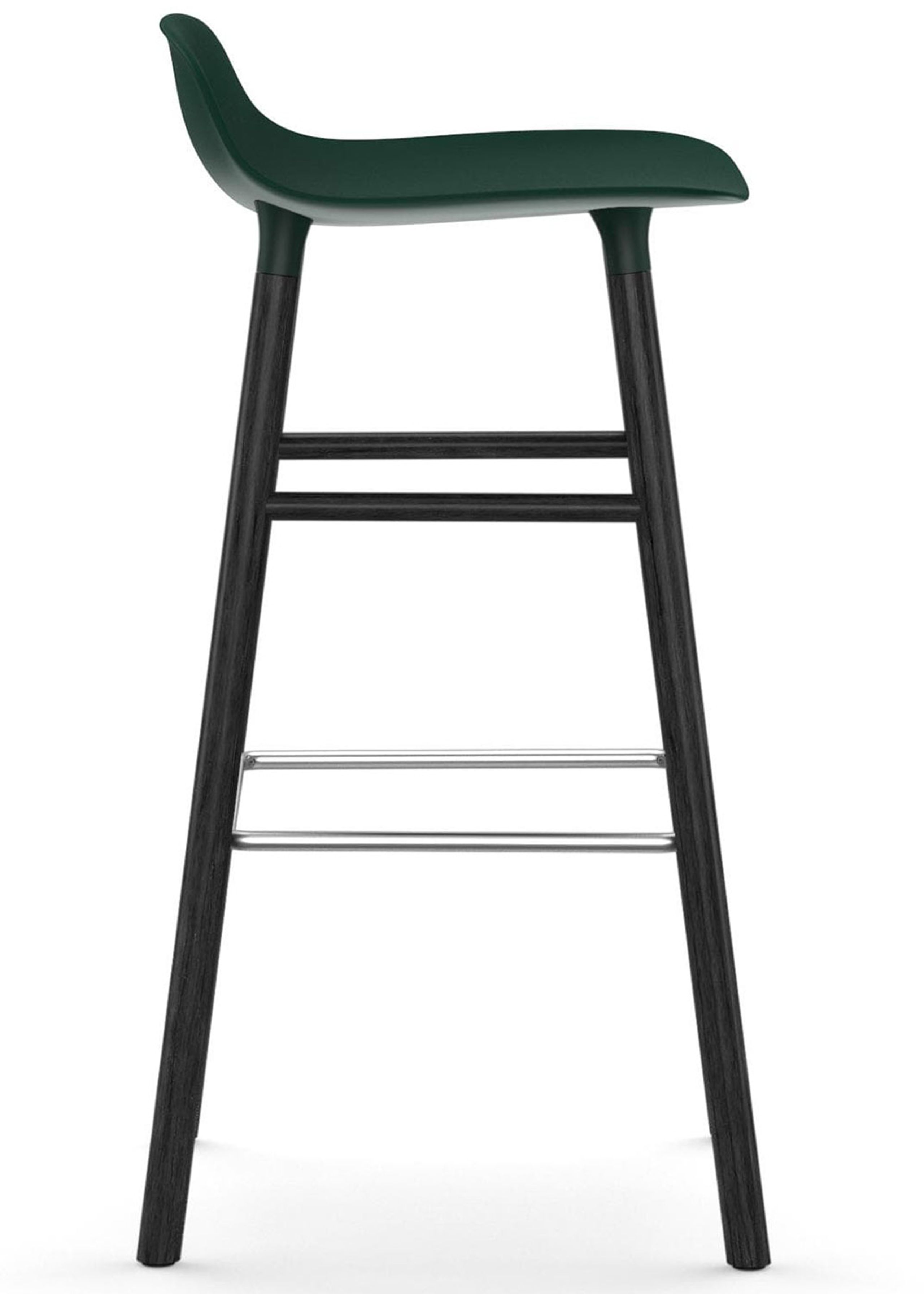Normann Copenhagen - Stol - Form Barstool - 75 cm - Træ - Grøn/Sort