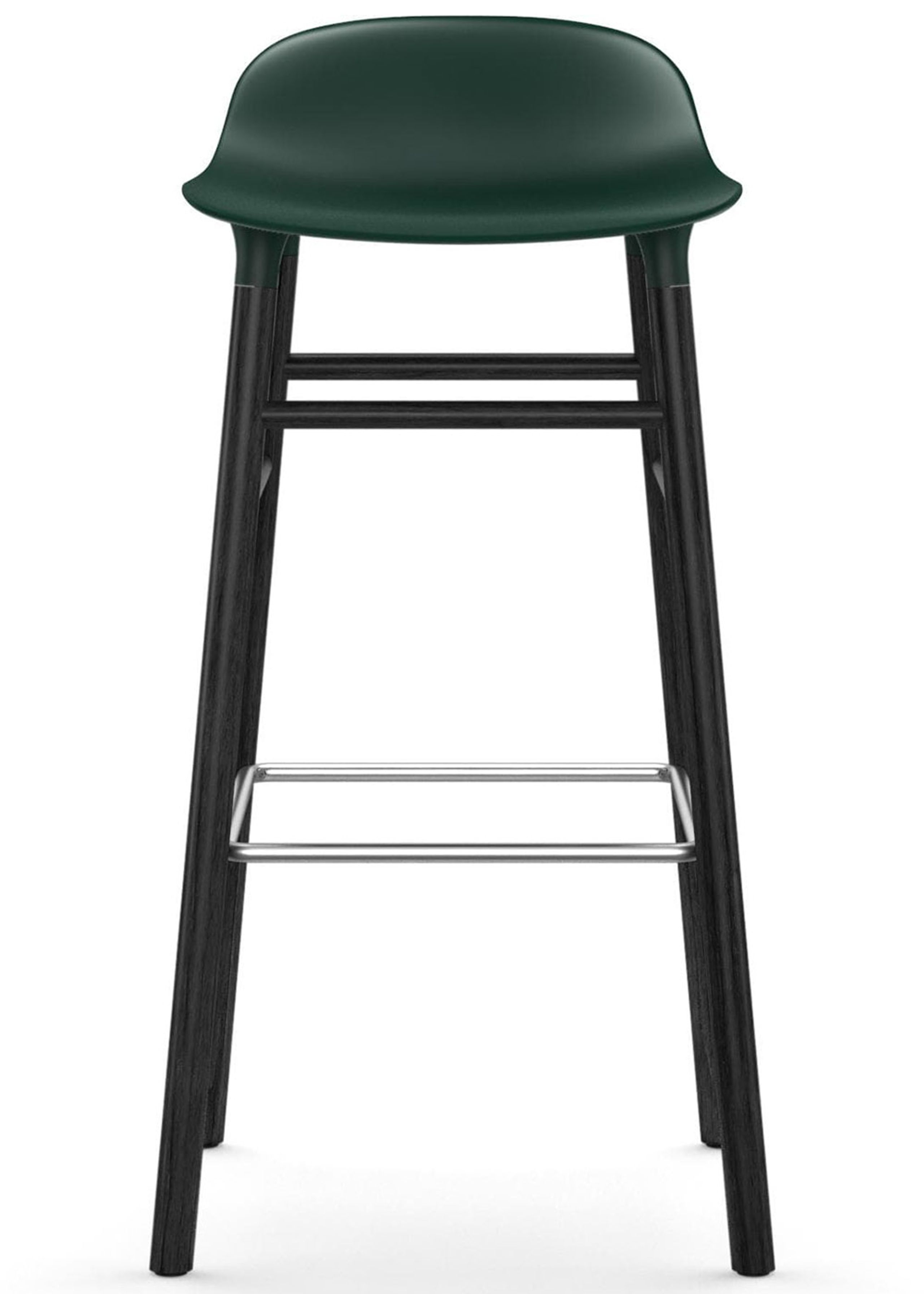 Normann Copenhagen - Stol - Form Barstool - 75 cm - Træ - Grøn/Sort