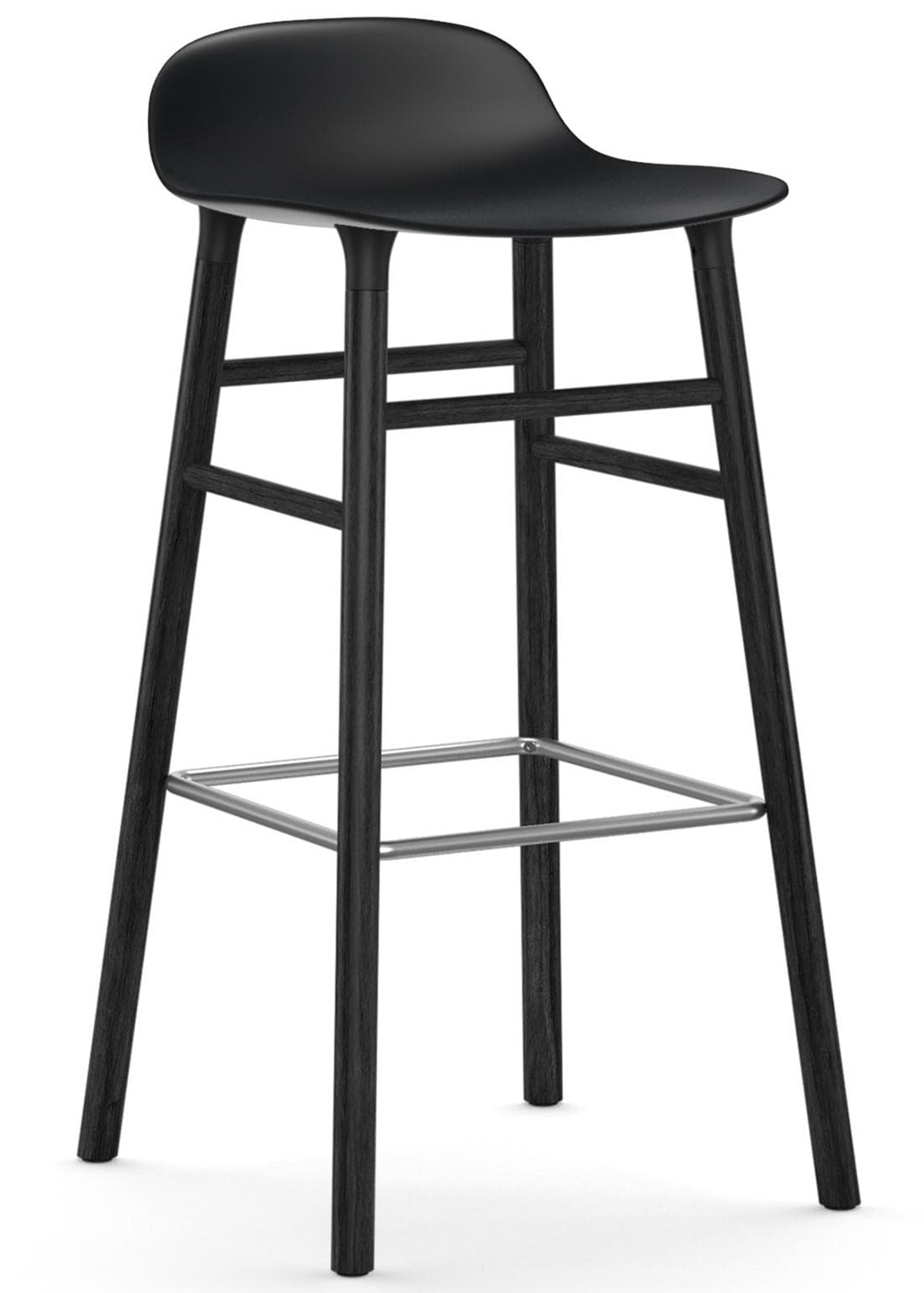 Normann Copenhagen - Stol - Form Barstool - 75 cm - Træ - Sort/Sort