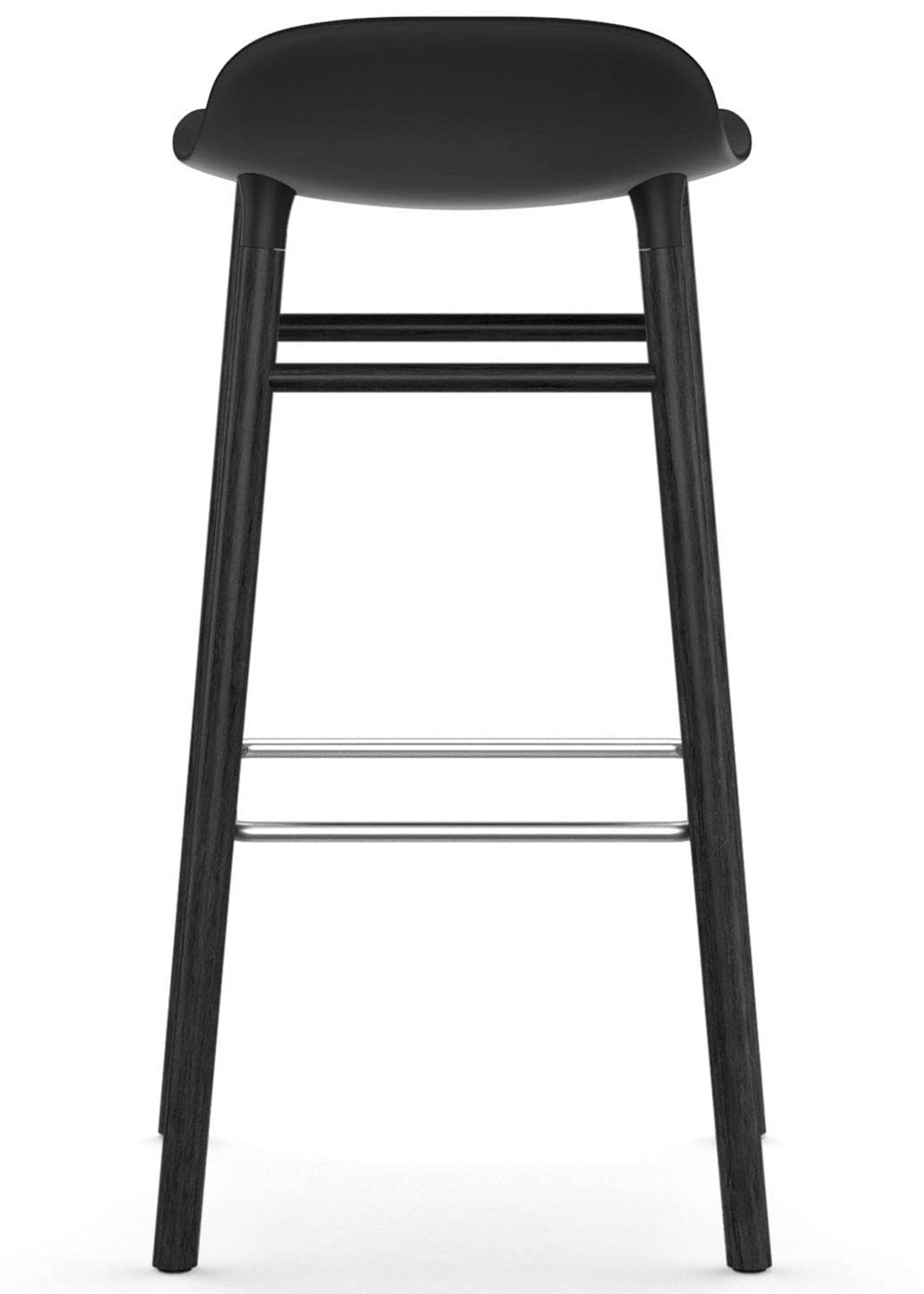 Normann Copenhagen - Stol - Form Barstool - 75 cm - Træ - Sort/Sort