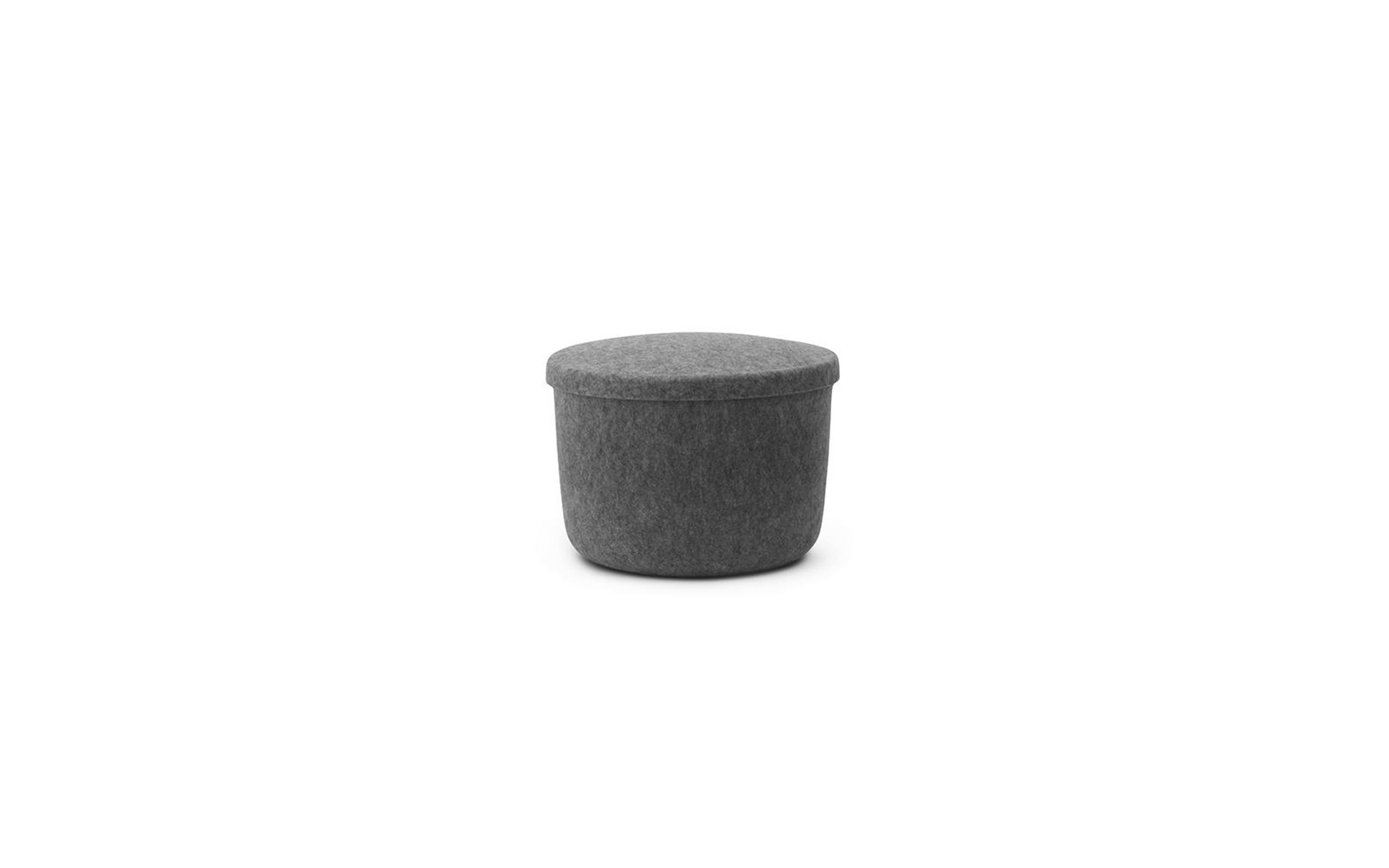 Normann Copenhagen - Aufbewahrungsboxen - Hide Storage Pouf Small - Grey - Felt 393