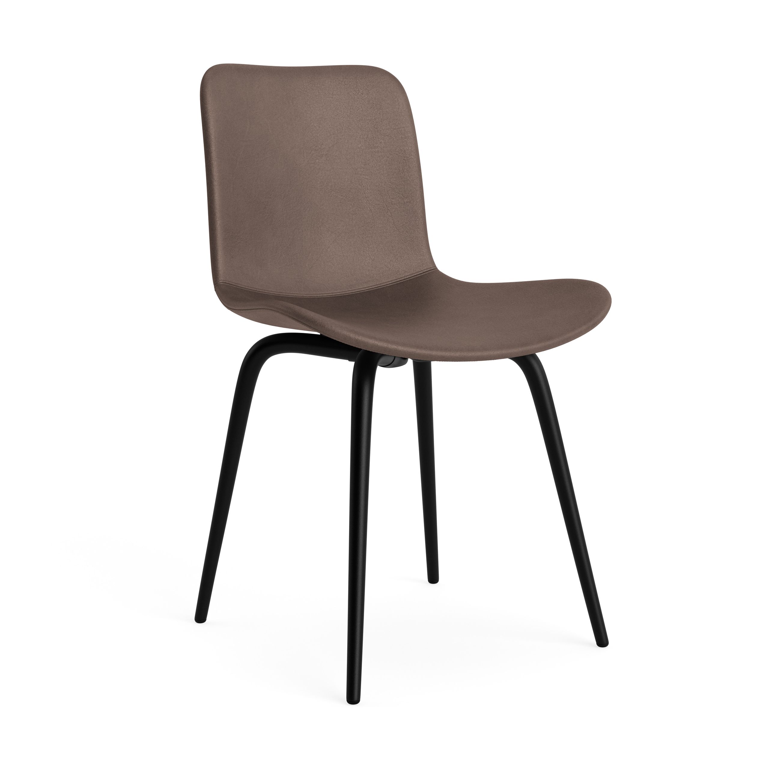 NORR11 - Chair - Langue Chair Avantgarde - Frame: Black Steel / Upholstery: Dunes - Dark Brown 21001
