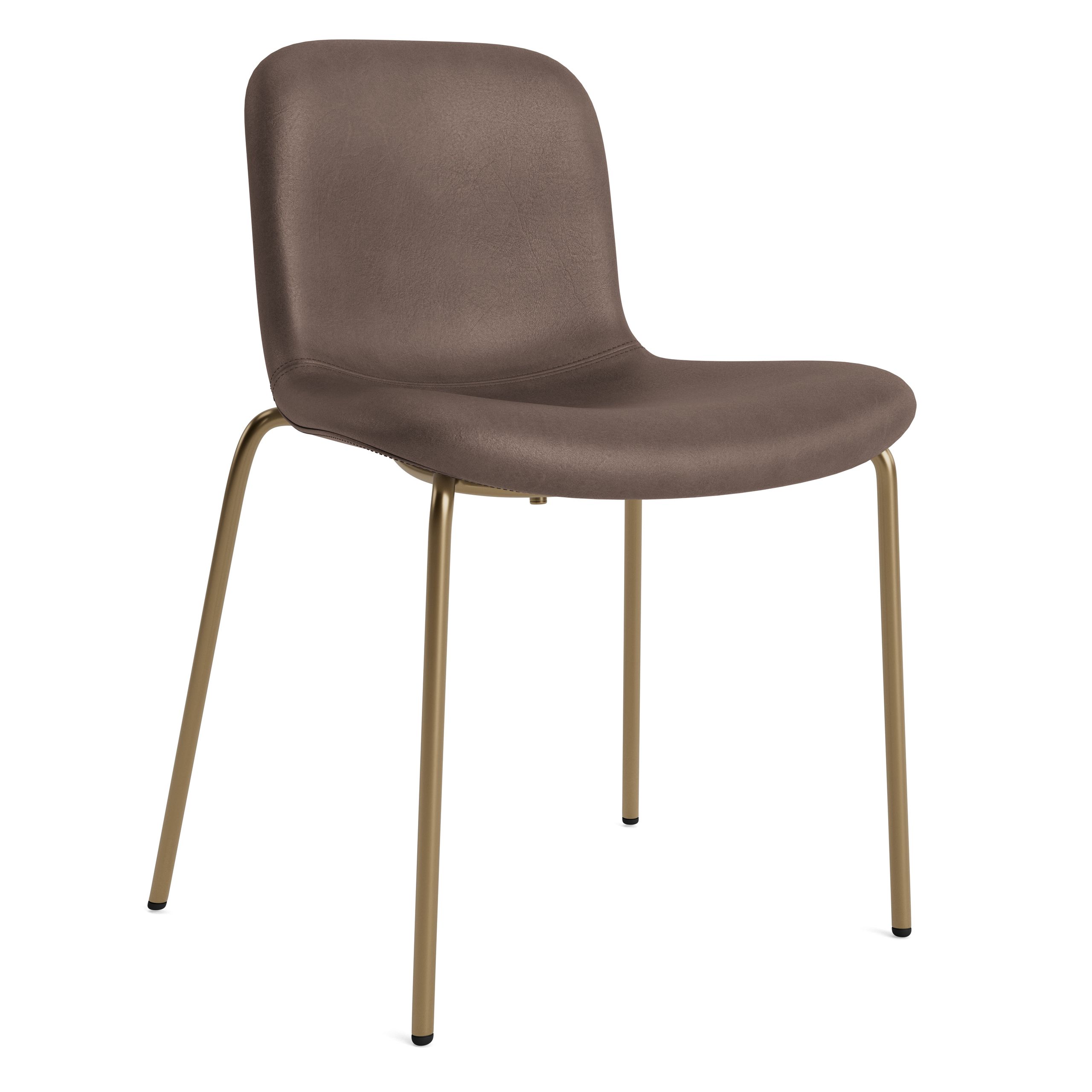NORR11 - Cadeira - Langue Chair Soft Steel - Frame: Brass / Upholstery: Dunes - Dark Brown 21001