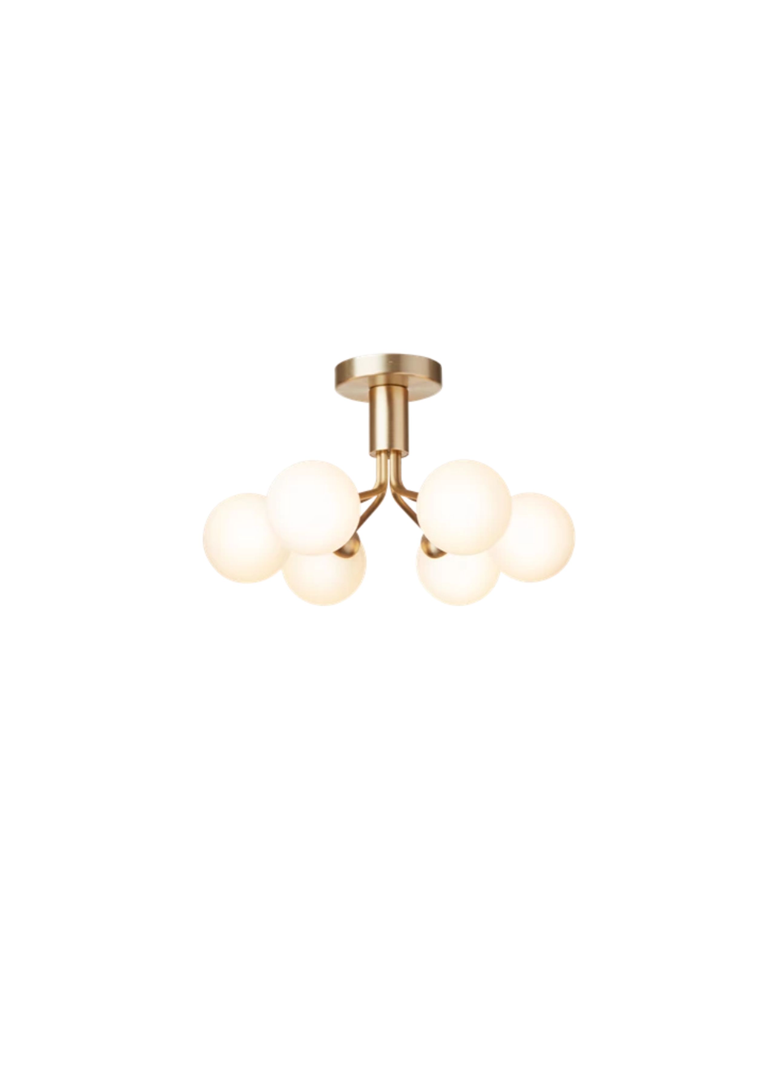 Nuura - Lampada - Apiales 6 Ceiling - Brushed Brass / Opal