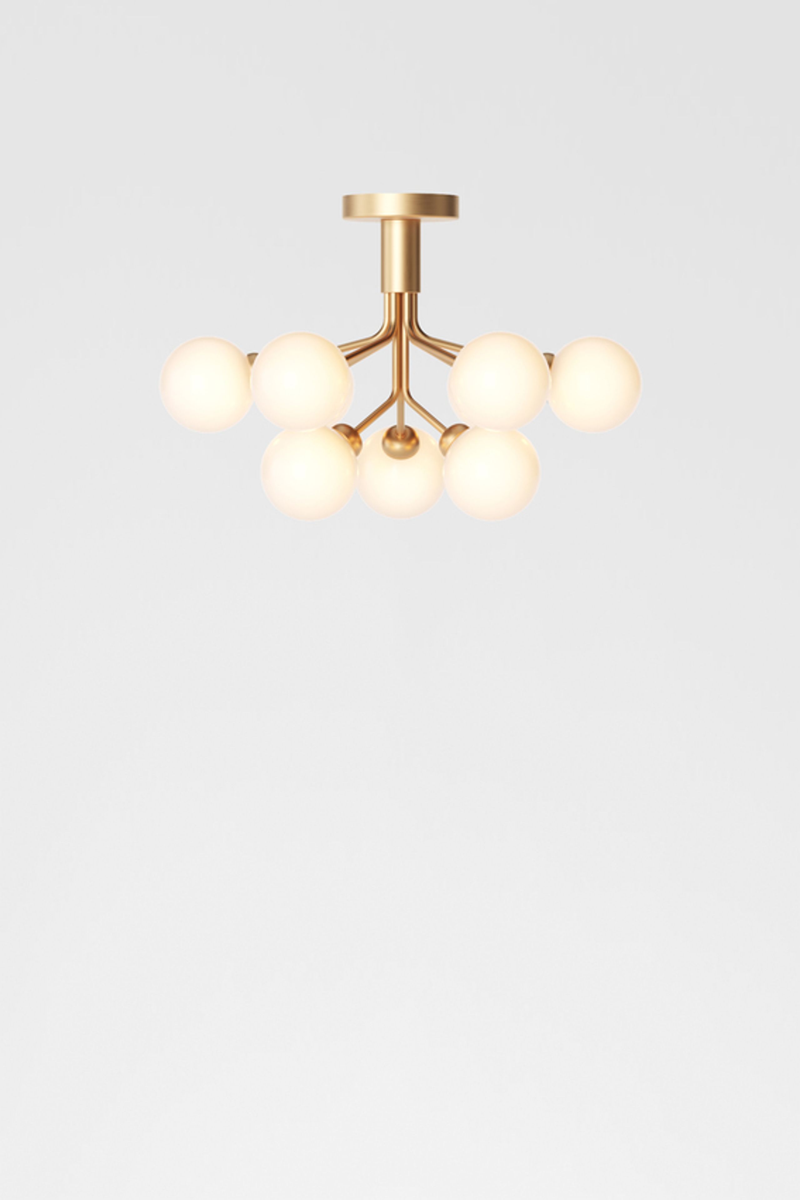 Nuura - Lamp - Apiales 9 Ceiling - Brushed brass/Opal white