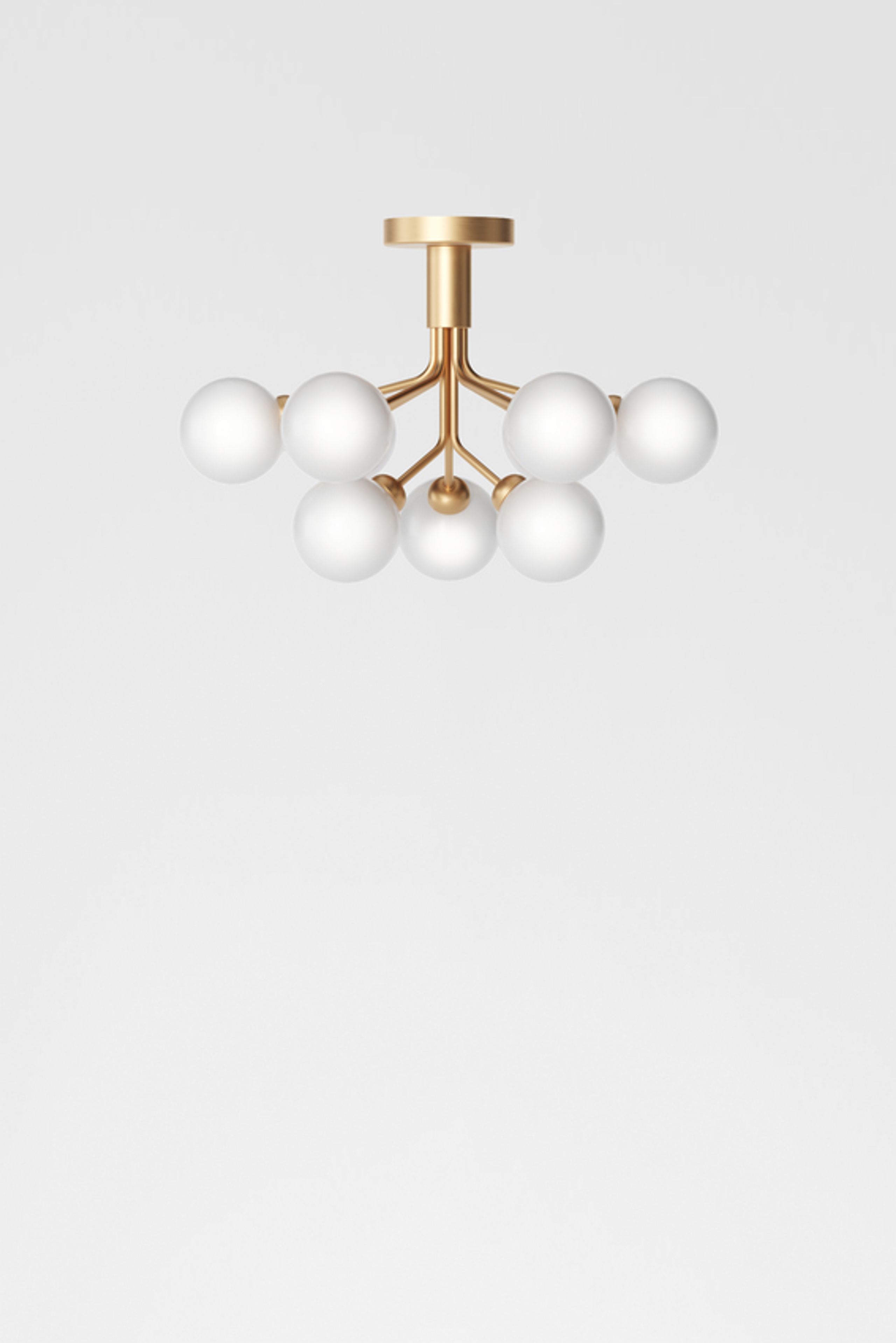 Nuura - Lamp - Apiales 9 Ceiling - Brushed brass/Opal white