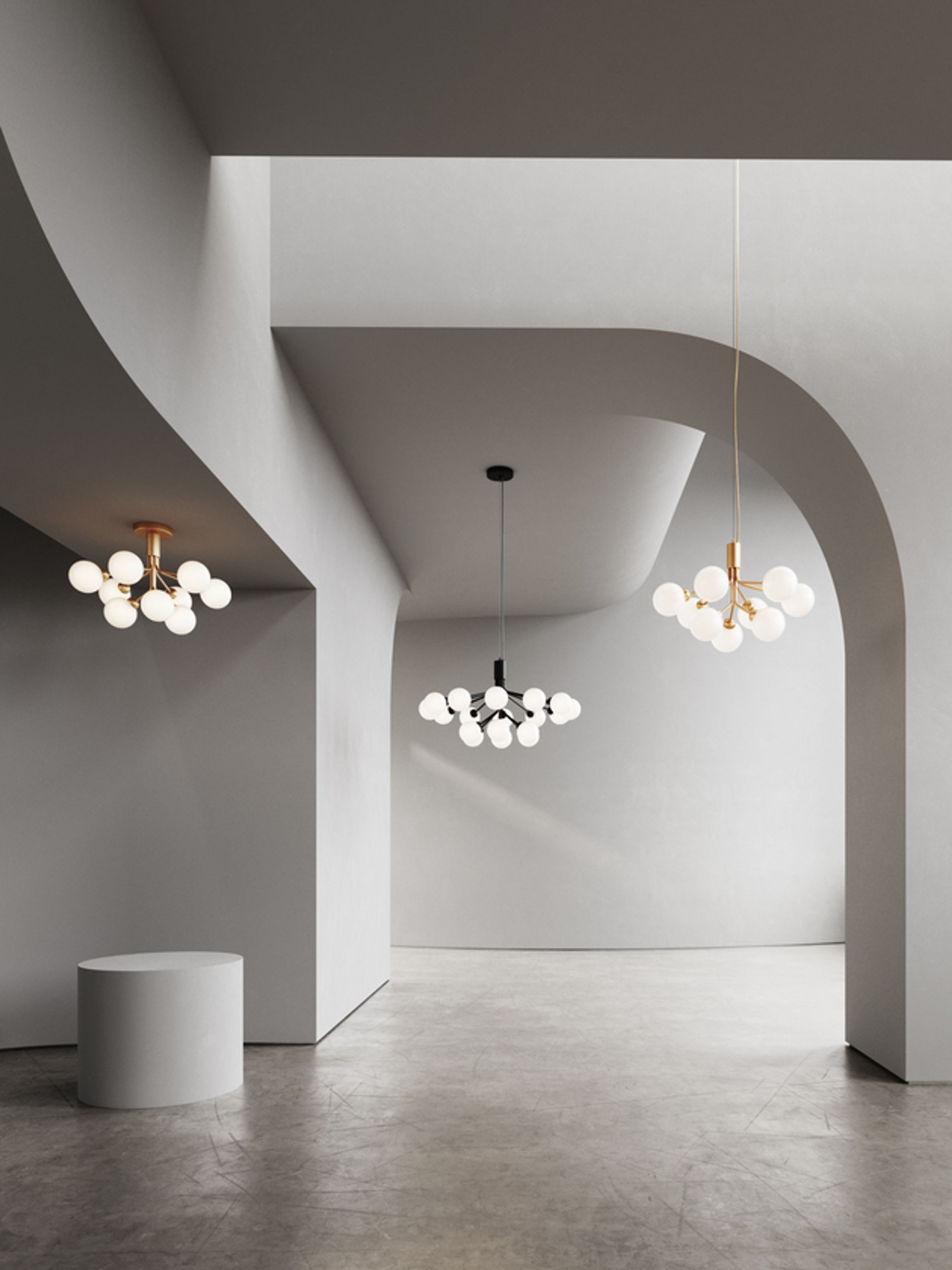 Nuura - Lampe - Apiales 9 Ceiling - Satin black/Smoked black