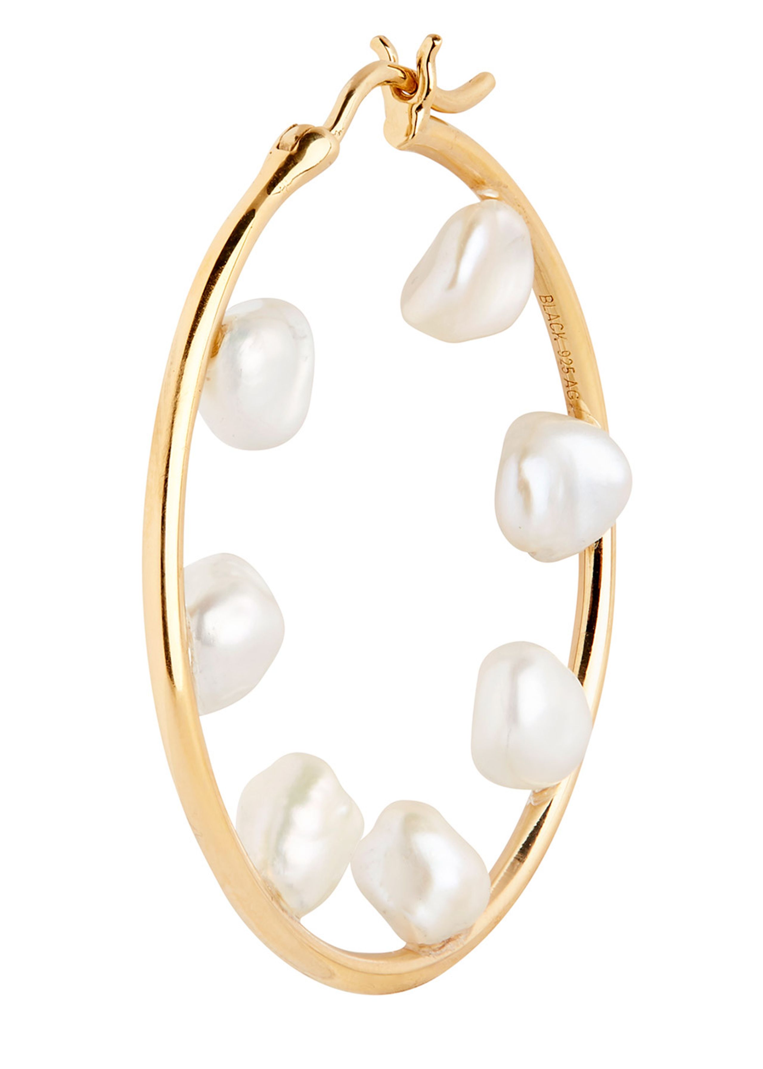 - Earrings - Baroque 35 Hoop - Gold