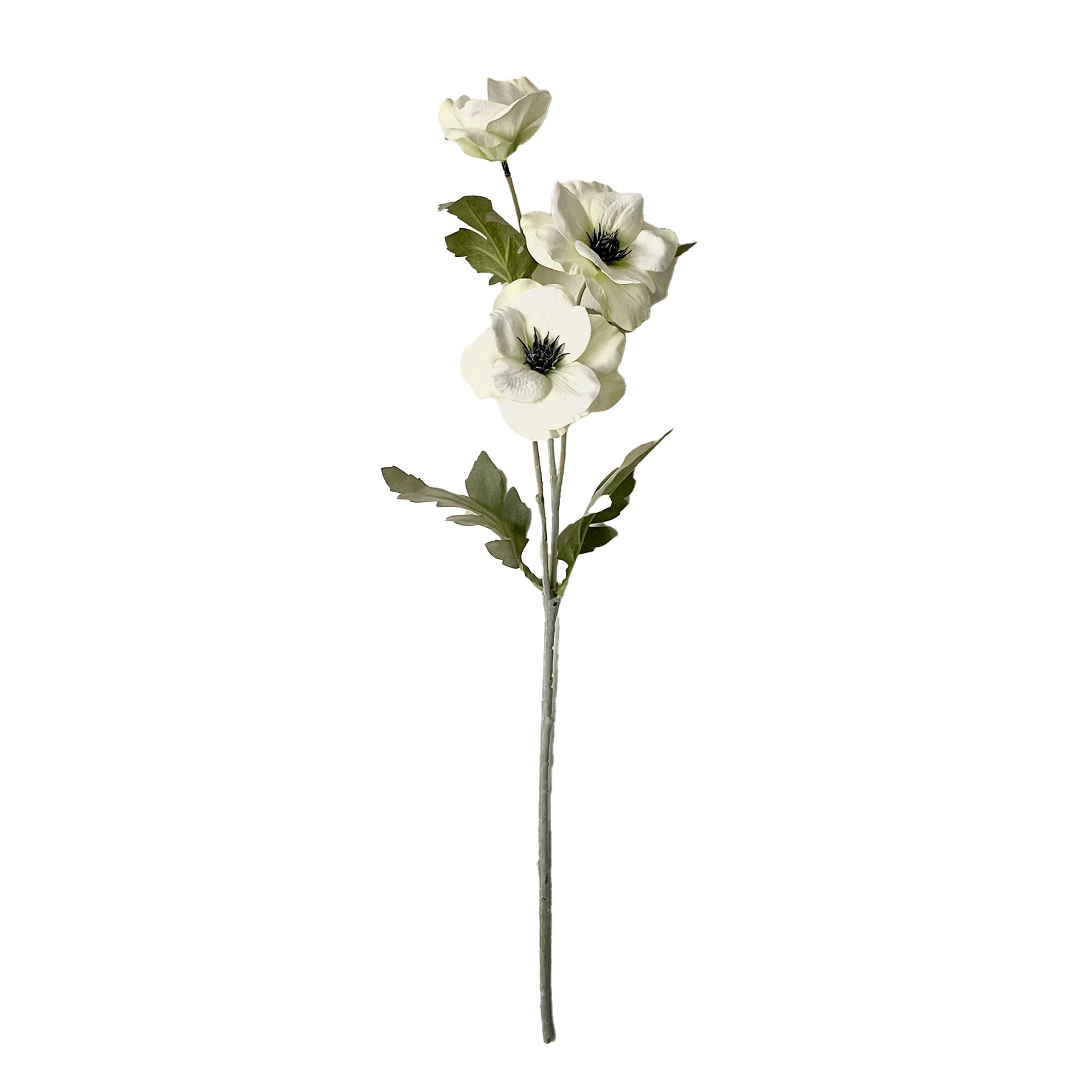 Okholm Studio - Kunstige blomster - Stilke - Anemone - White