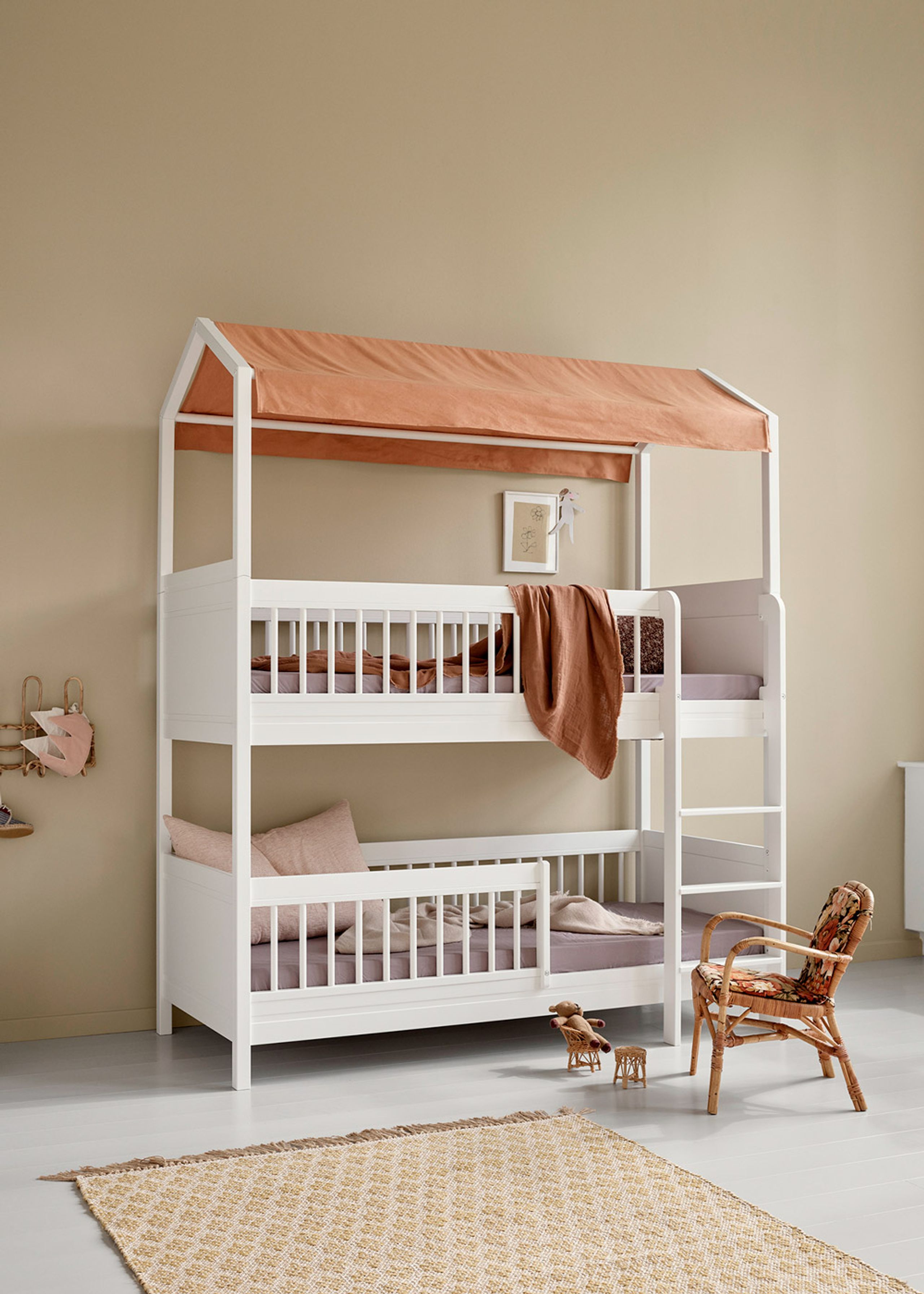 Oliver Furniture - Børneseng - Seaside Lille+ Halvhøj Køjeseng - Hvid