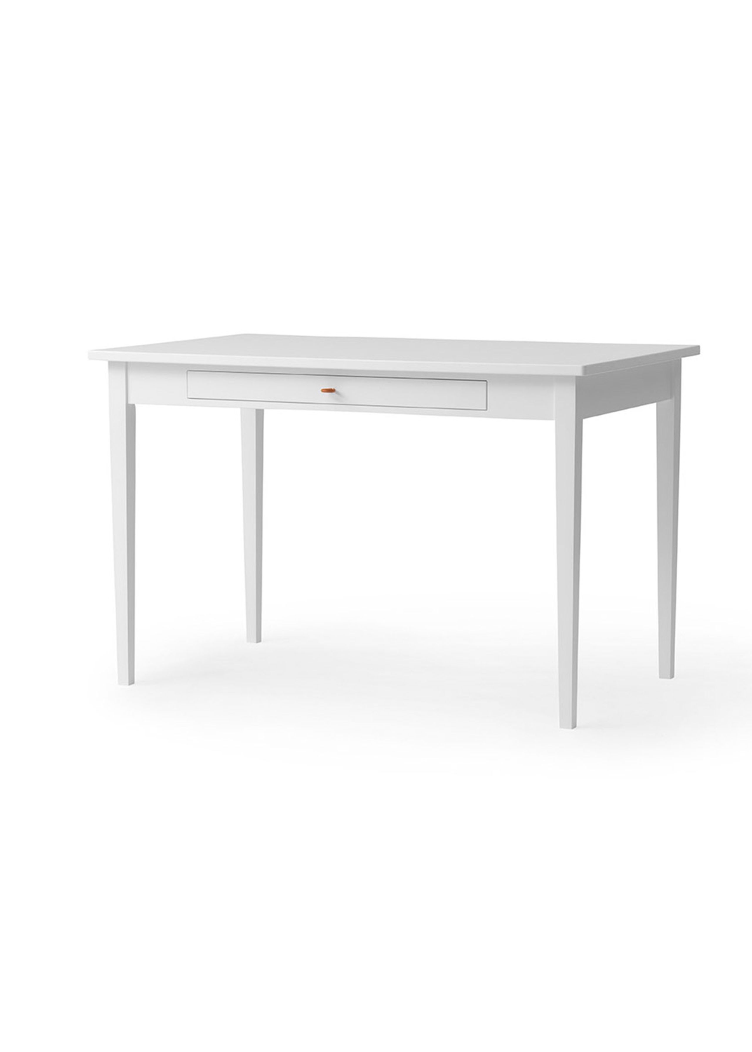 Oliver Furniture - Skrivebord - Seaside Bord med læderstrop - Hvid