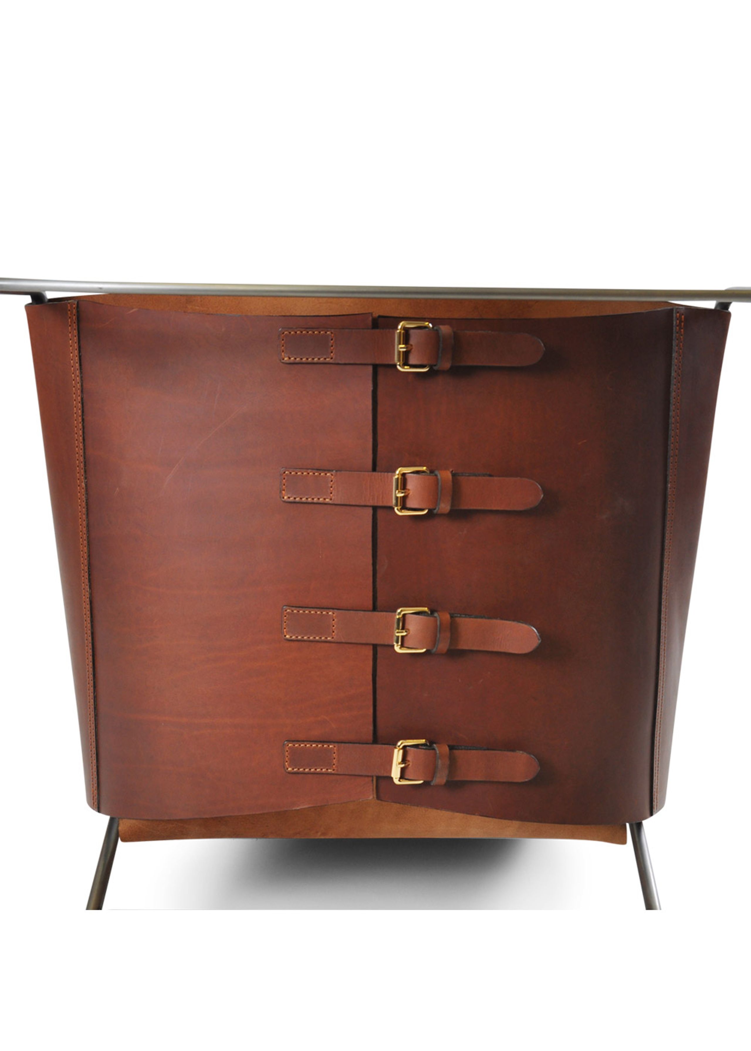 OX DENMARQ - Armchair - NOVEMBER Chair - Cognac Leather / Stainless Steel