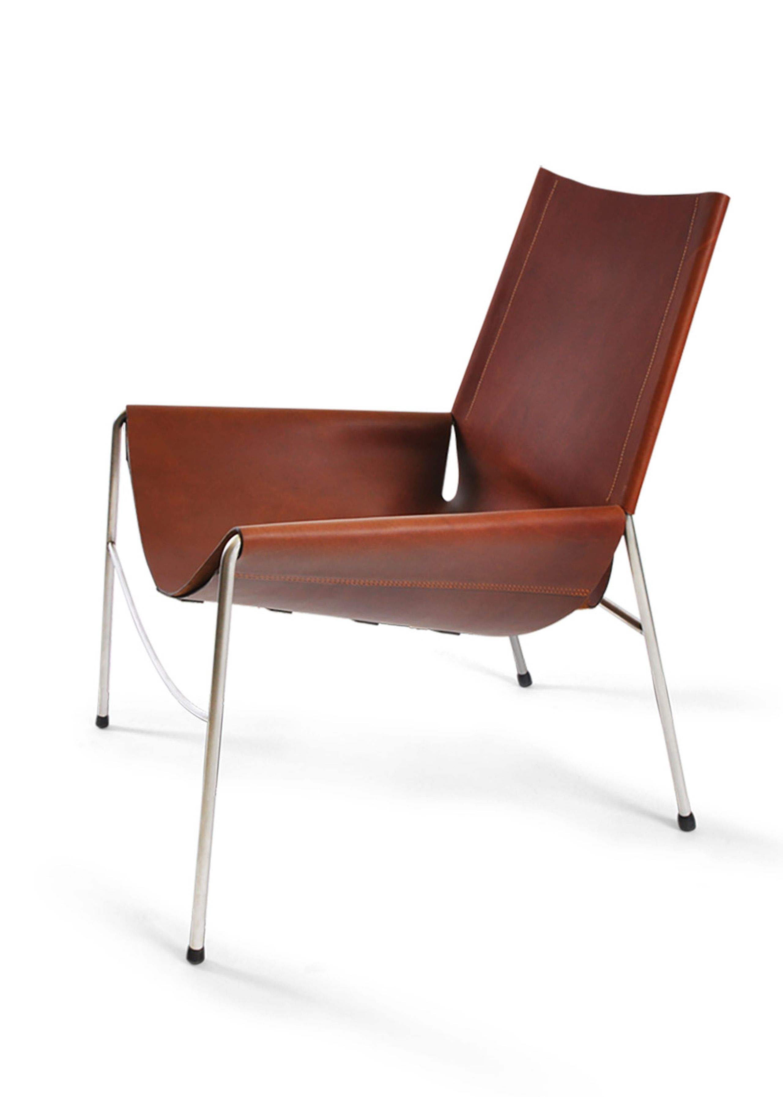 OX DENMARQ - Armchair - NOVEMBER Chair - Cognac Leather / Stainless Steel
