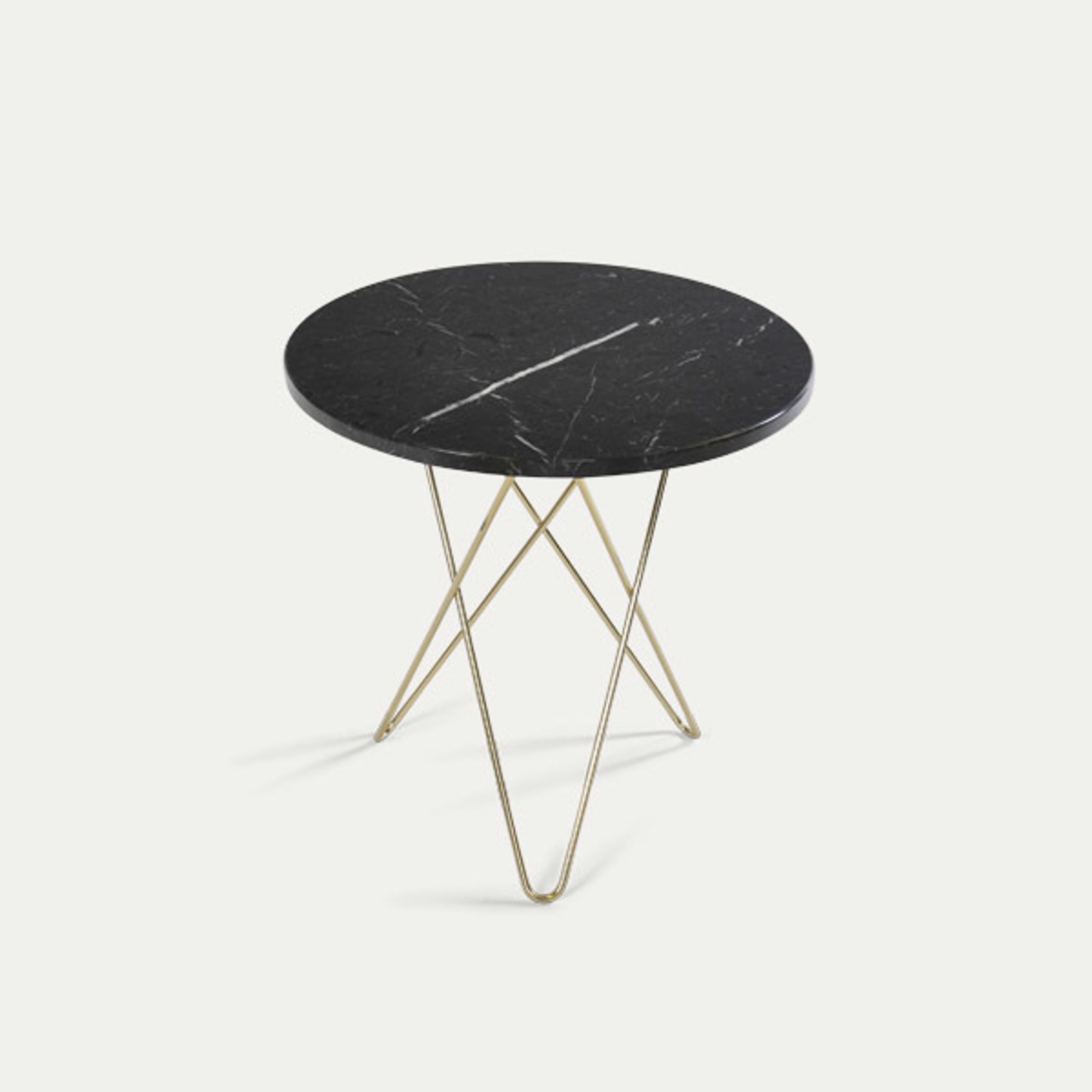 OX DENMARQ - Sofabord - Høj Mini O Bord - Sort Marquina, messing stål