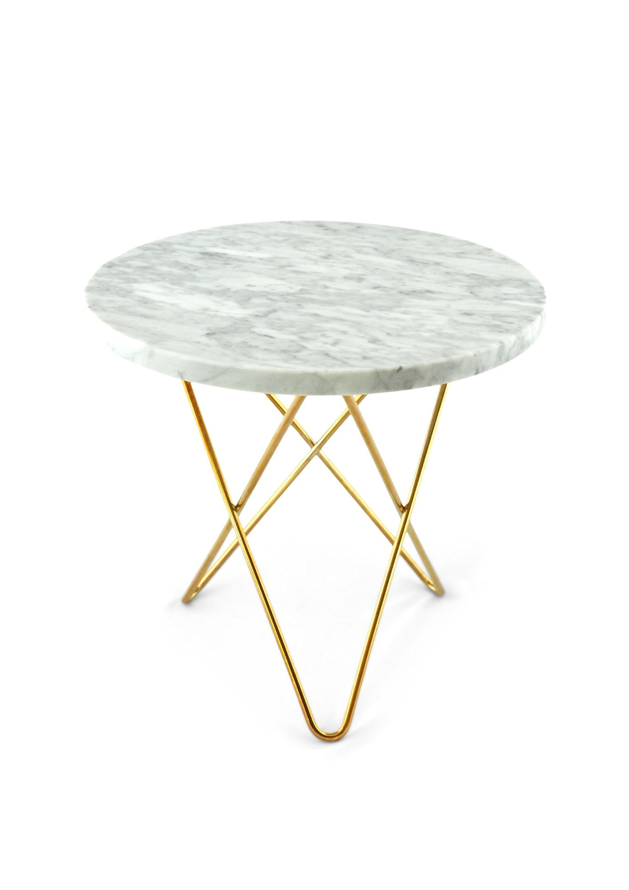 OX DENMARQ - Couchtisch - Mini O Table - White Carrara, Brass steel