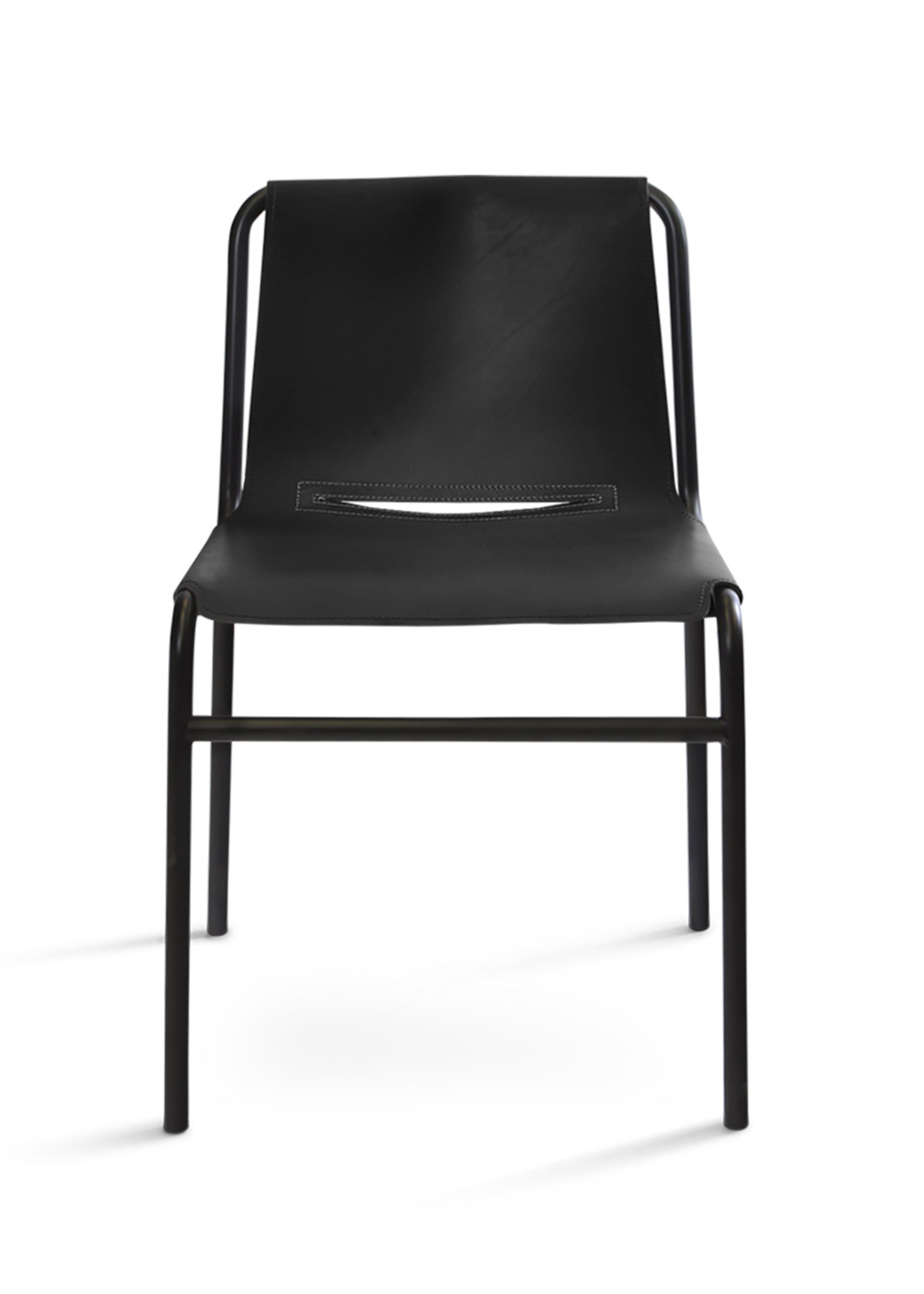 OX DENMARQ - Chair - SEPTEMBER Dining Chair - Black Leather / Black Steel