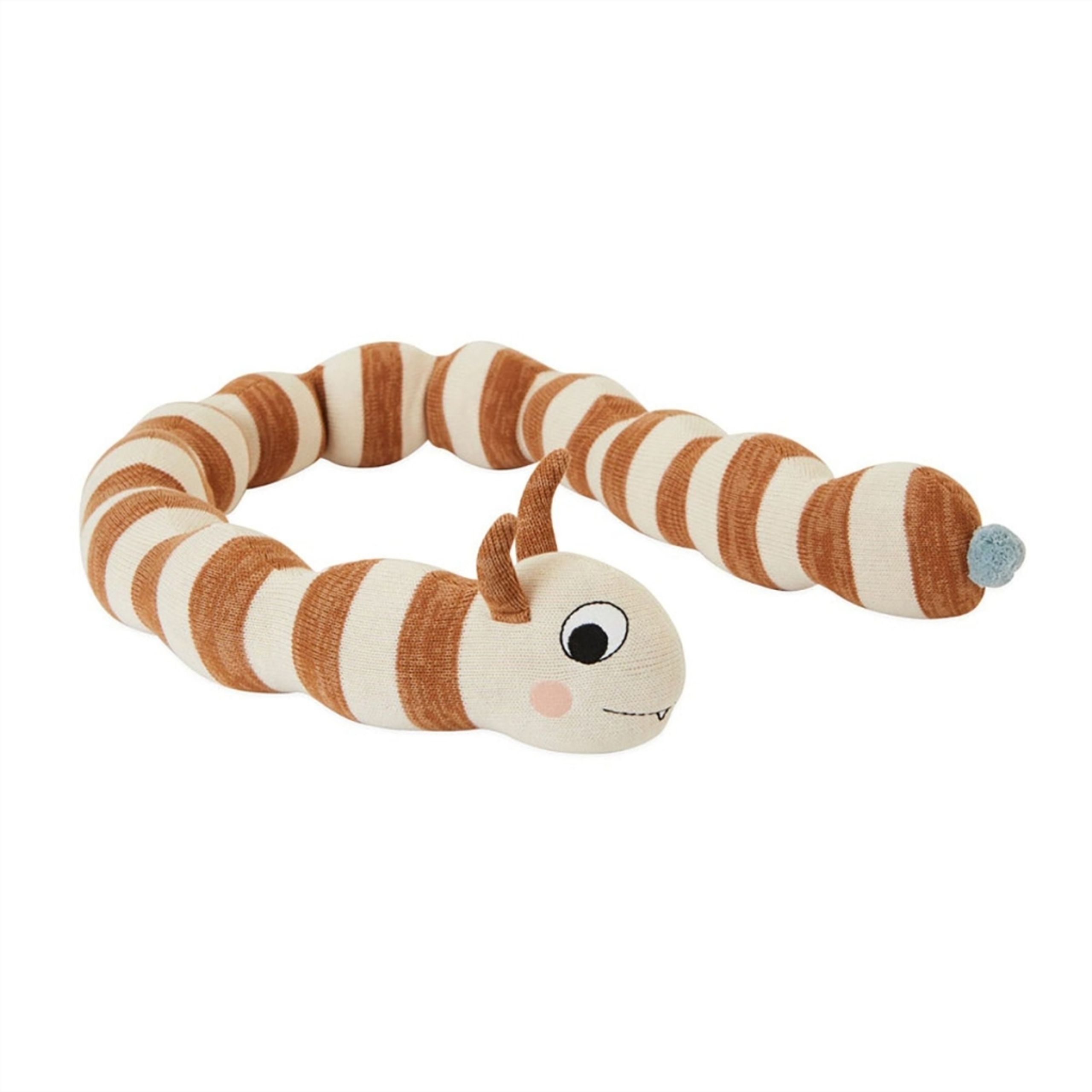 OYOY - Stuffed Animal - Leo Larva Figure - Caramel / Offwhite