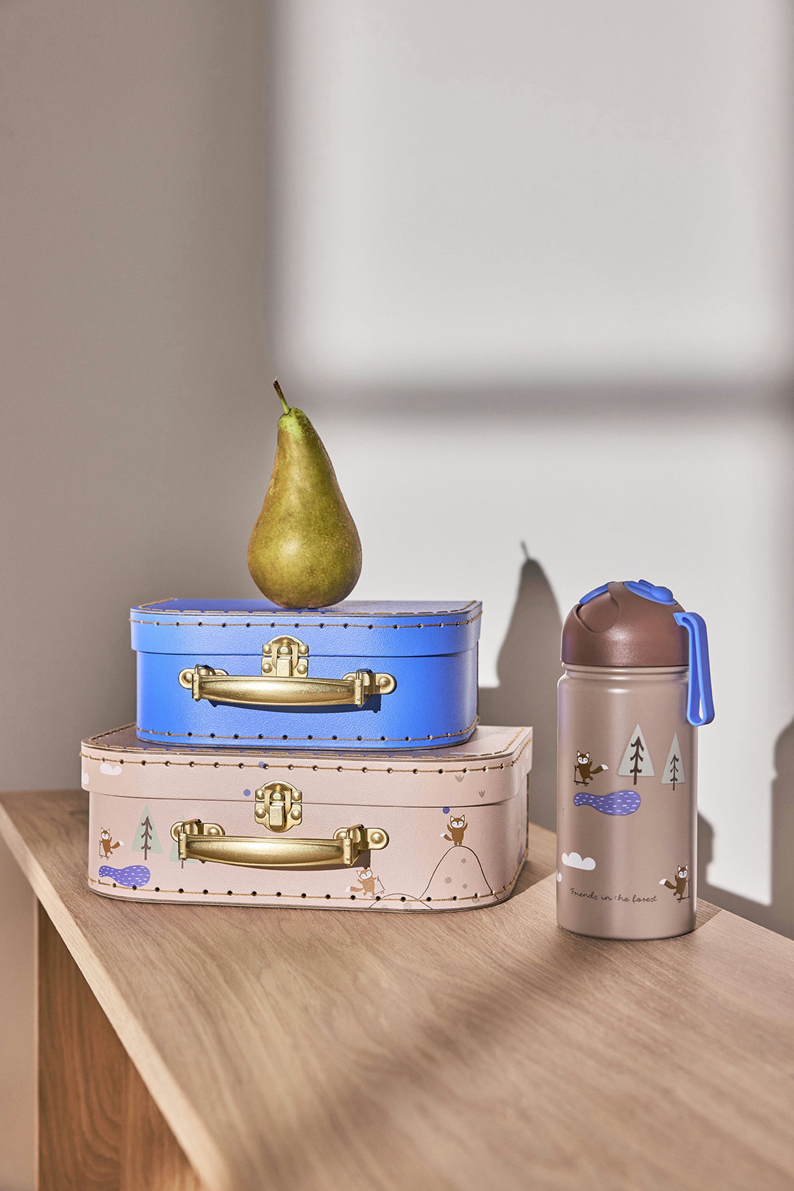 OYOY LIVING - Children's drinking bottle - Friends In The Forest Bottle - 360ml - Blue