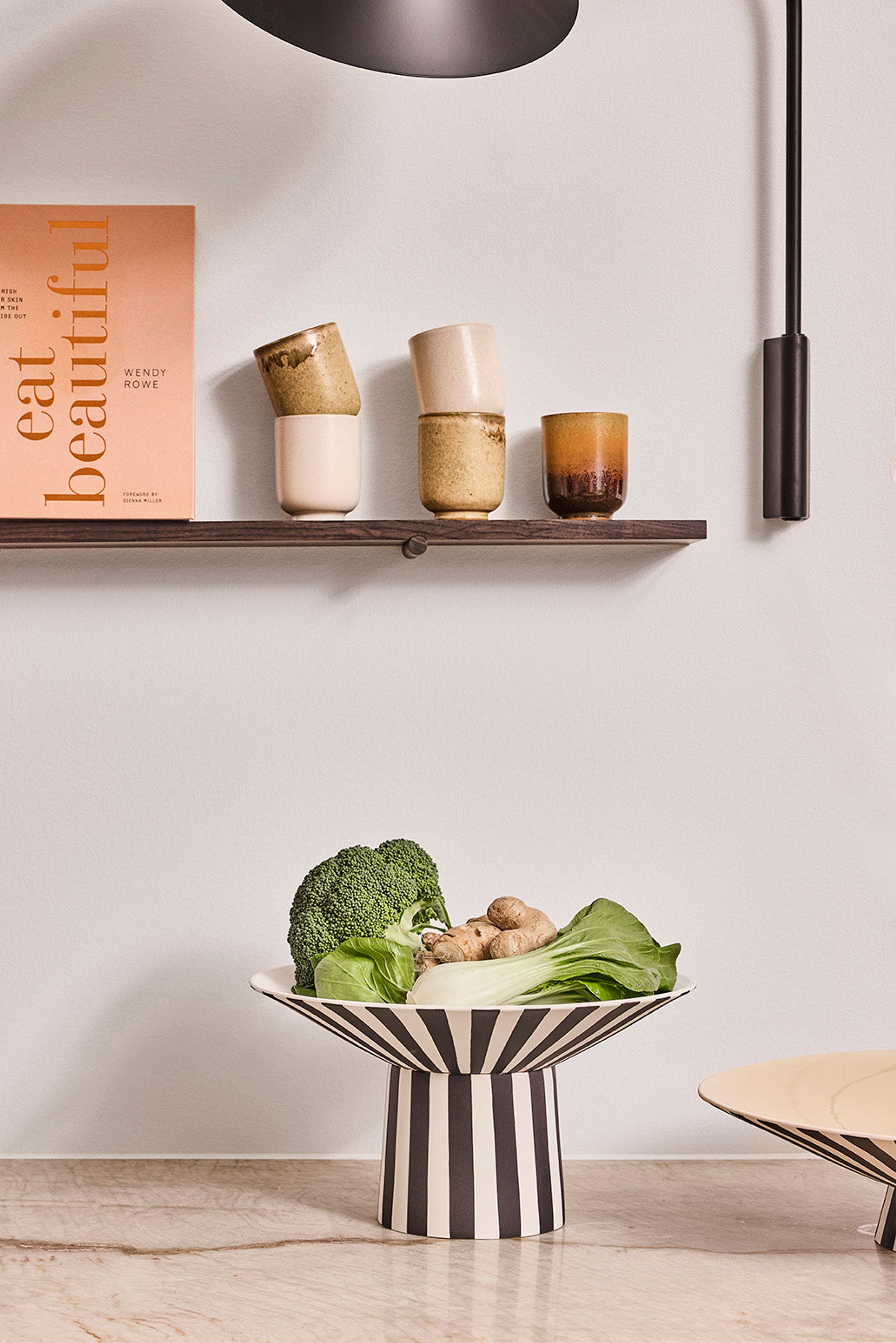 OYOY LIVING - Dekoracyjne naczynie - Toppu Centerpiece - White/Black