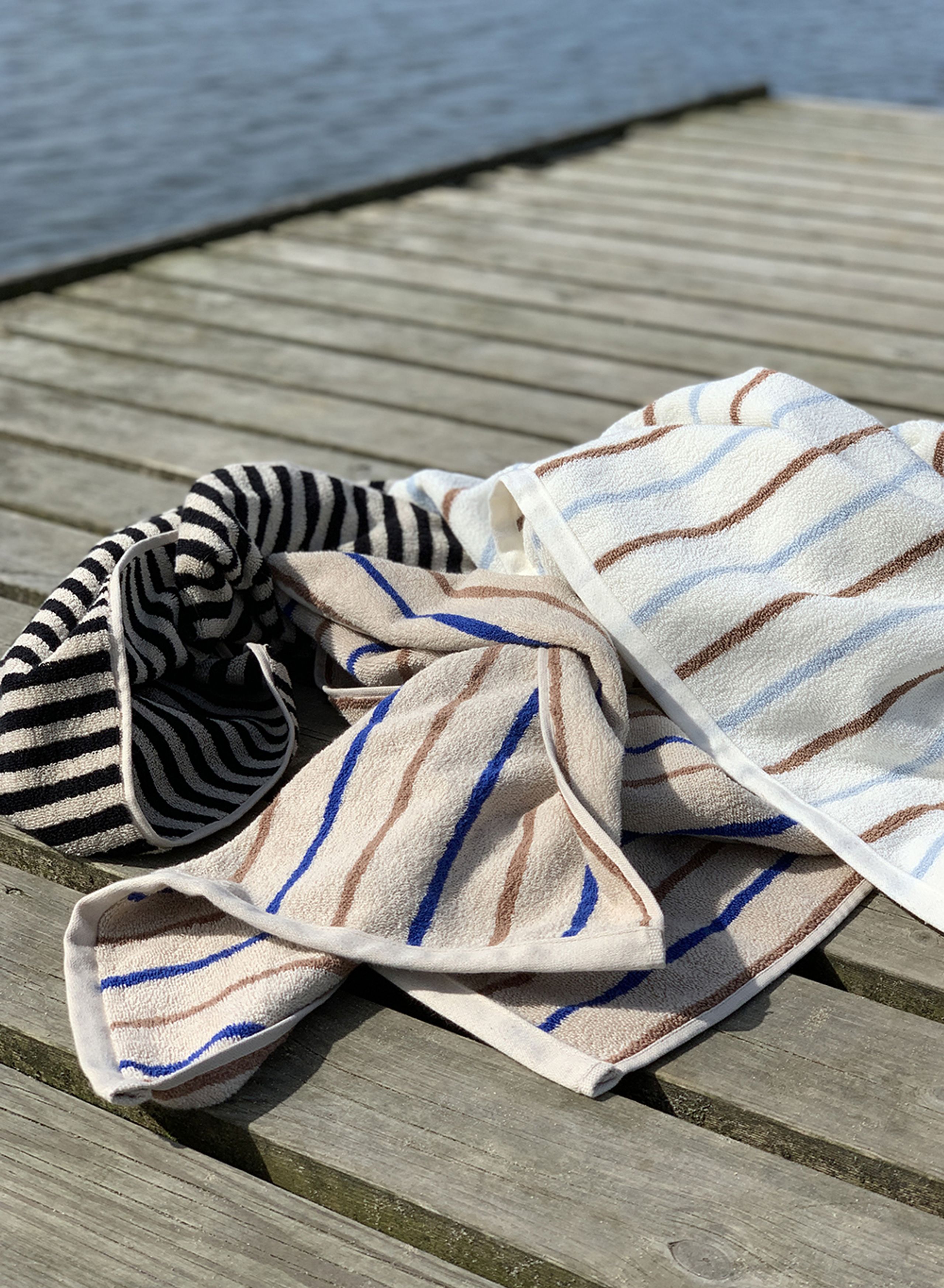 OYOY LIVING - Asciugamano - Raita Towel - Caramel / Optic Blue - X Large