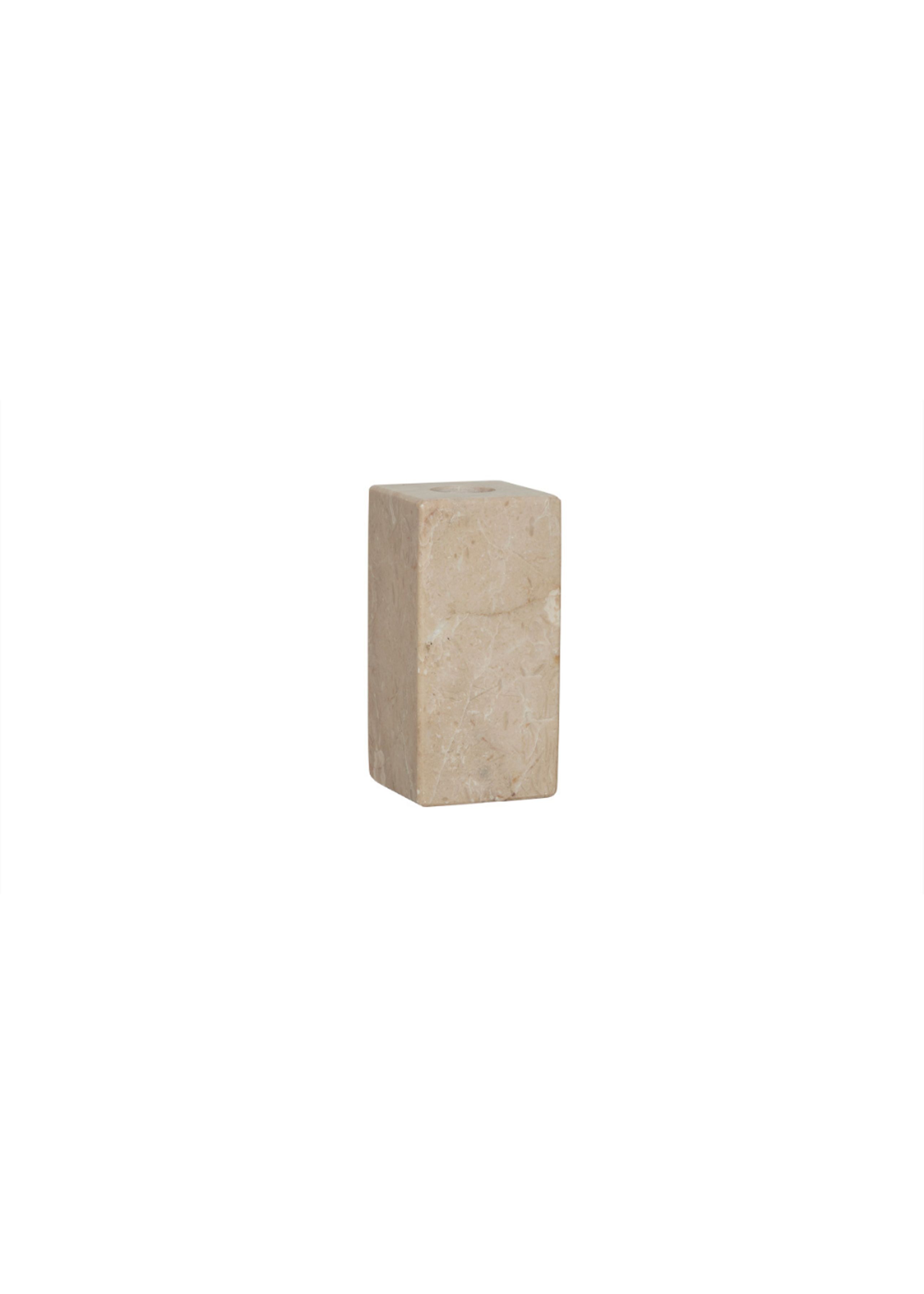 OYOY LIVING - Kerzenhalter - Savi Square Marble Candleholder - Beige - high
