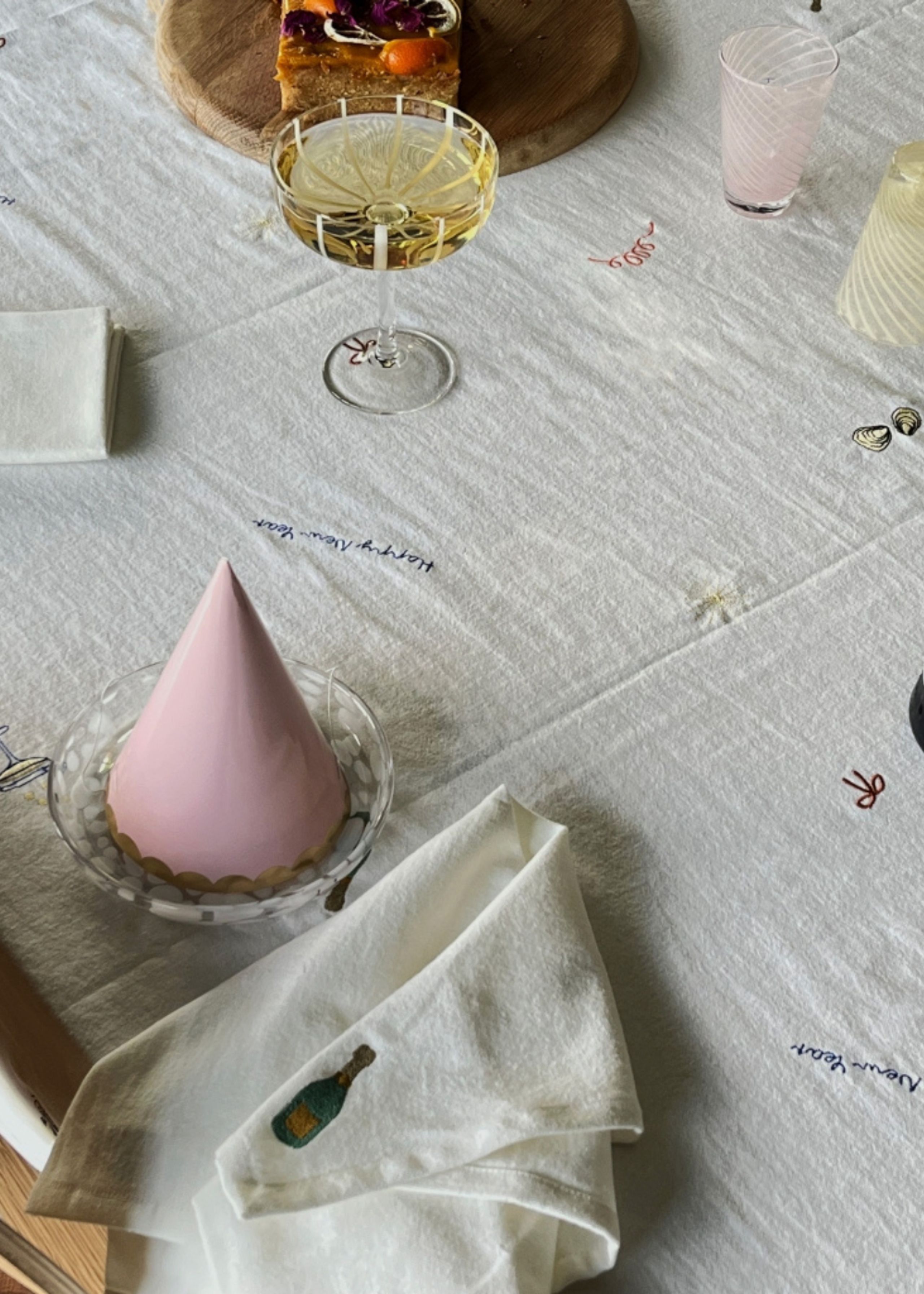 OYOY LIVING - Stoffservietten - New Year Napkin - Pack Of 4 - 102 Offwhite