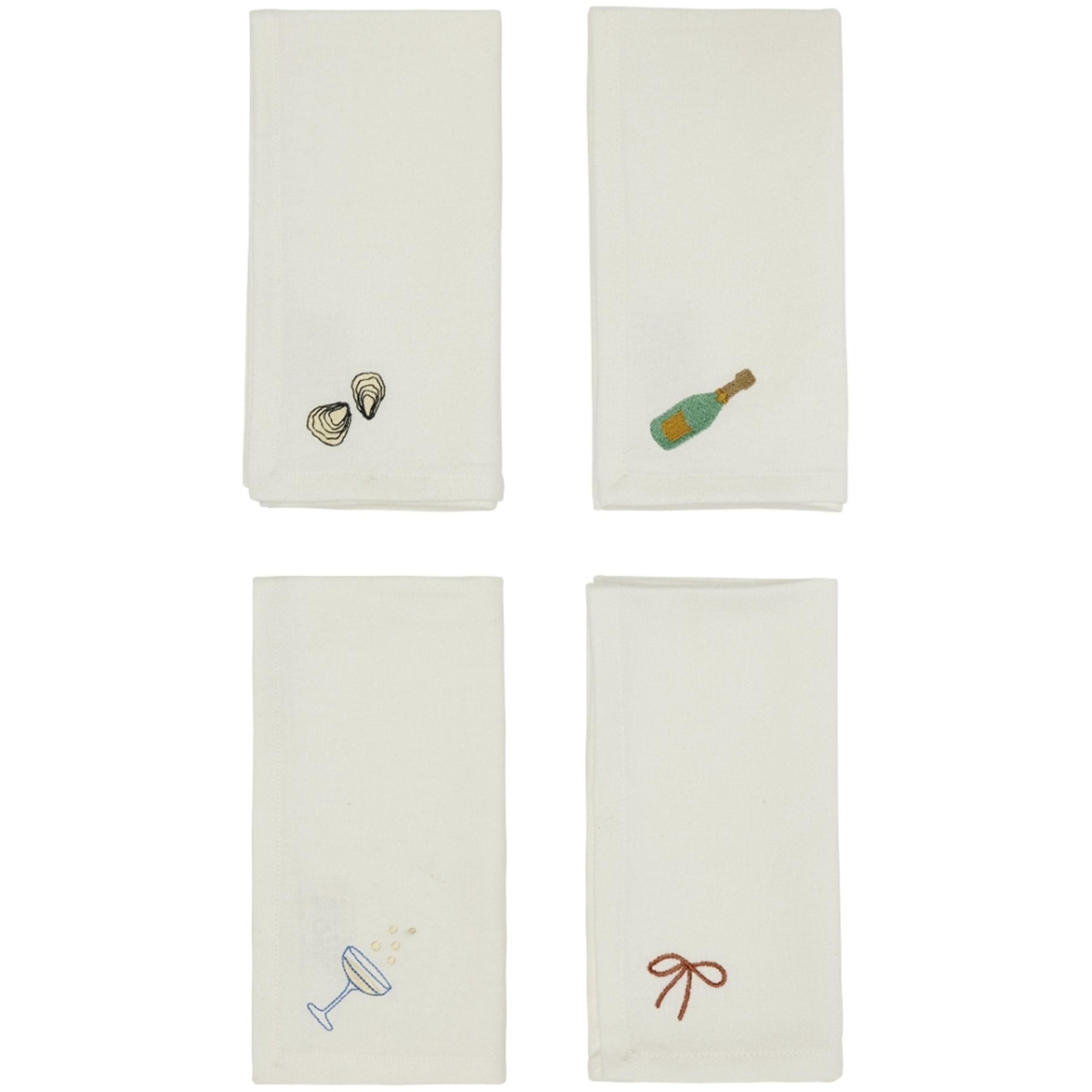 OYOY LIVING - Stoffservietten - New Year Napkin - Pack Of 4 - 102 Offwhite