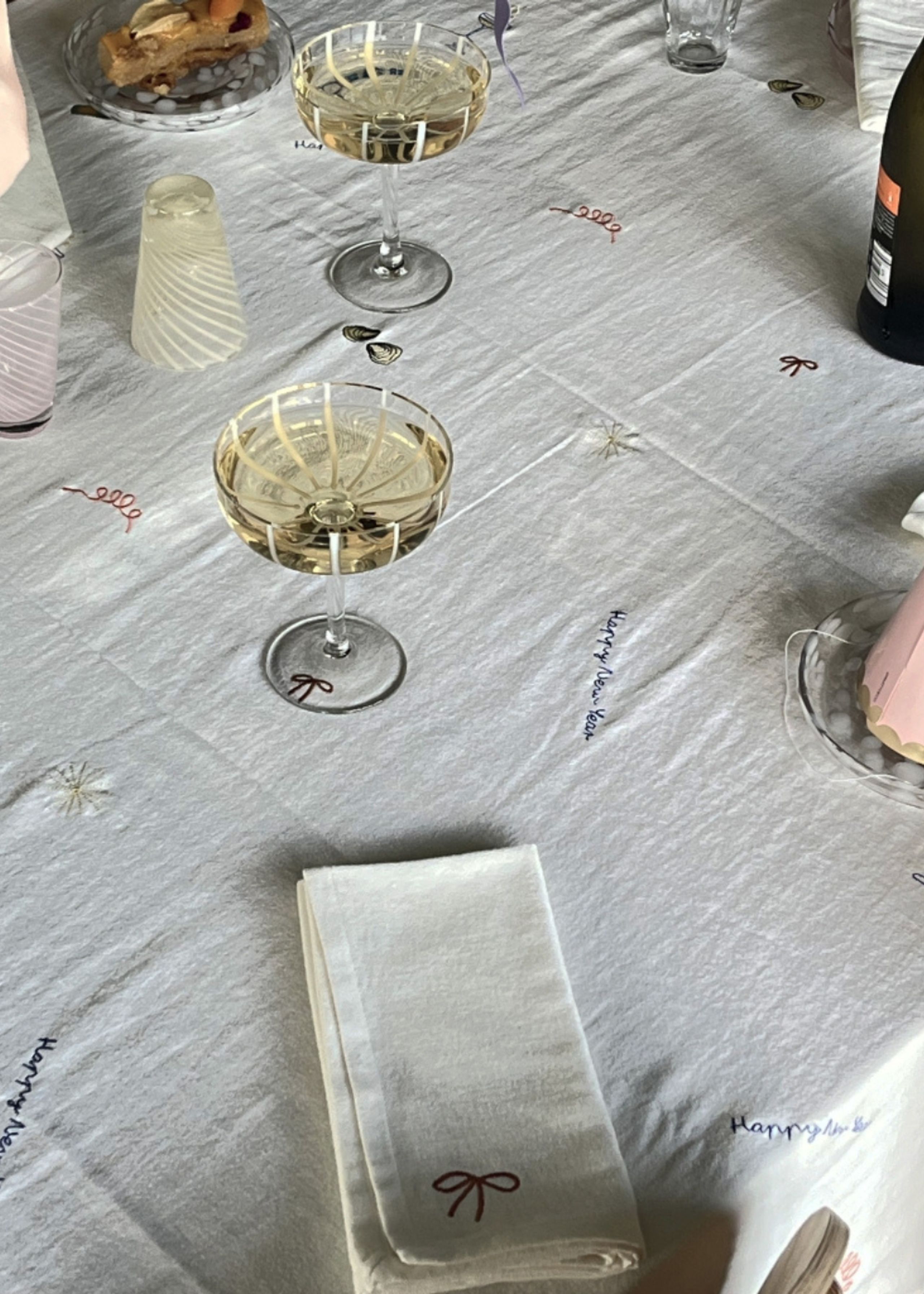 OYOY LIVING - Stoffservietten - New Year Napkin - Pack Of 4 - 102 Offwhite