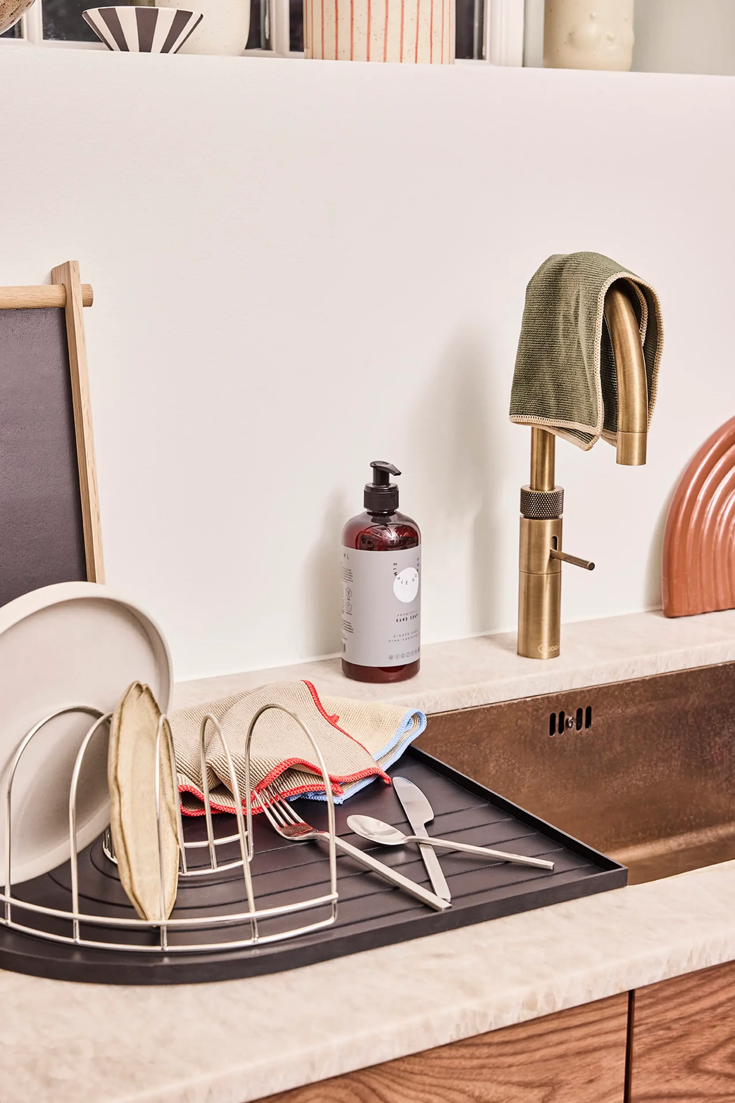 OYOY LIVING - Washcloth - Mundus Microfiber Dish Cloth - Camel/Olive