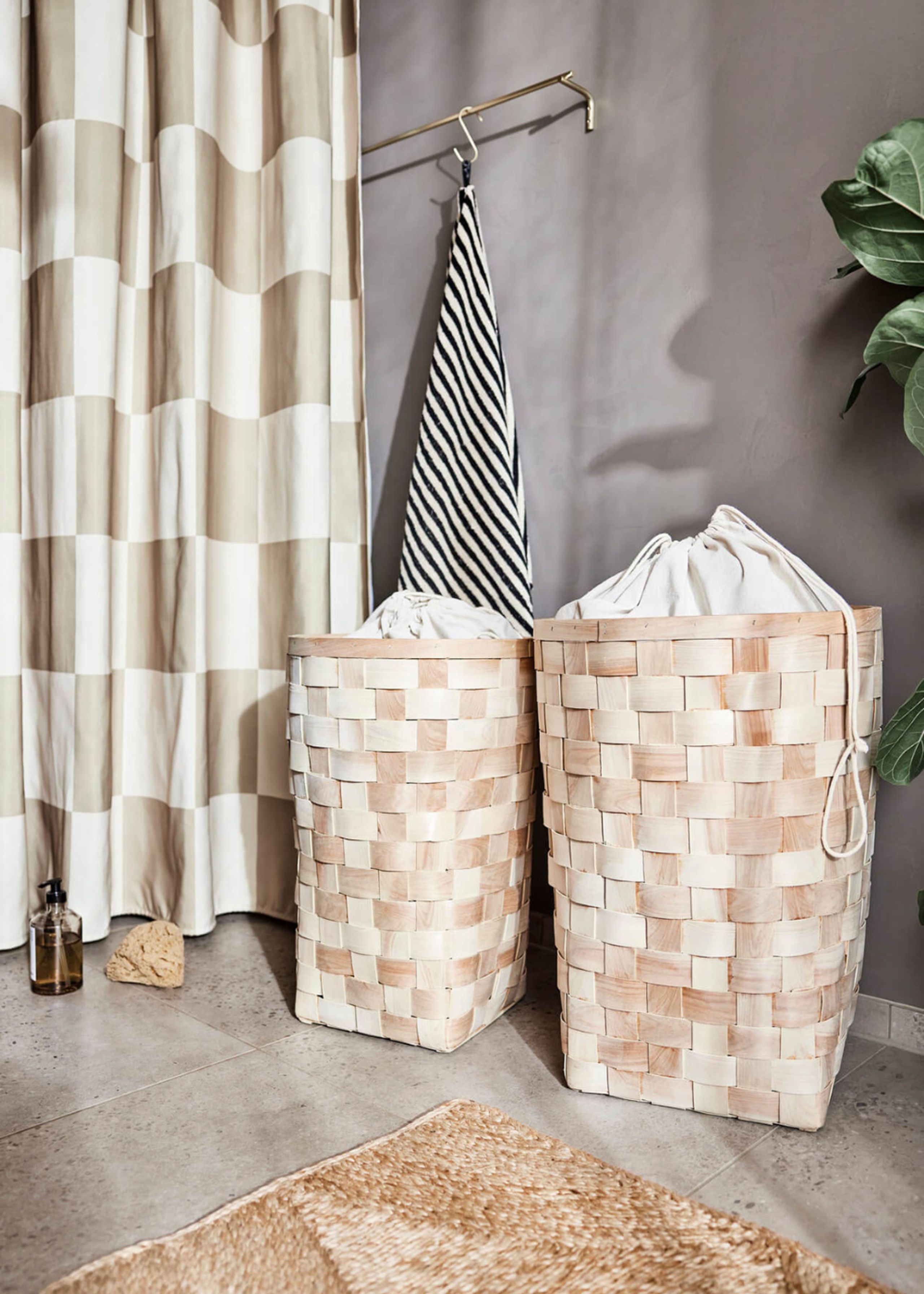 OYOY LIVING - Vasketøjskurv - Sporta vasketøjs- og opbevaringskurv - Medium - Nature - Stor