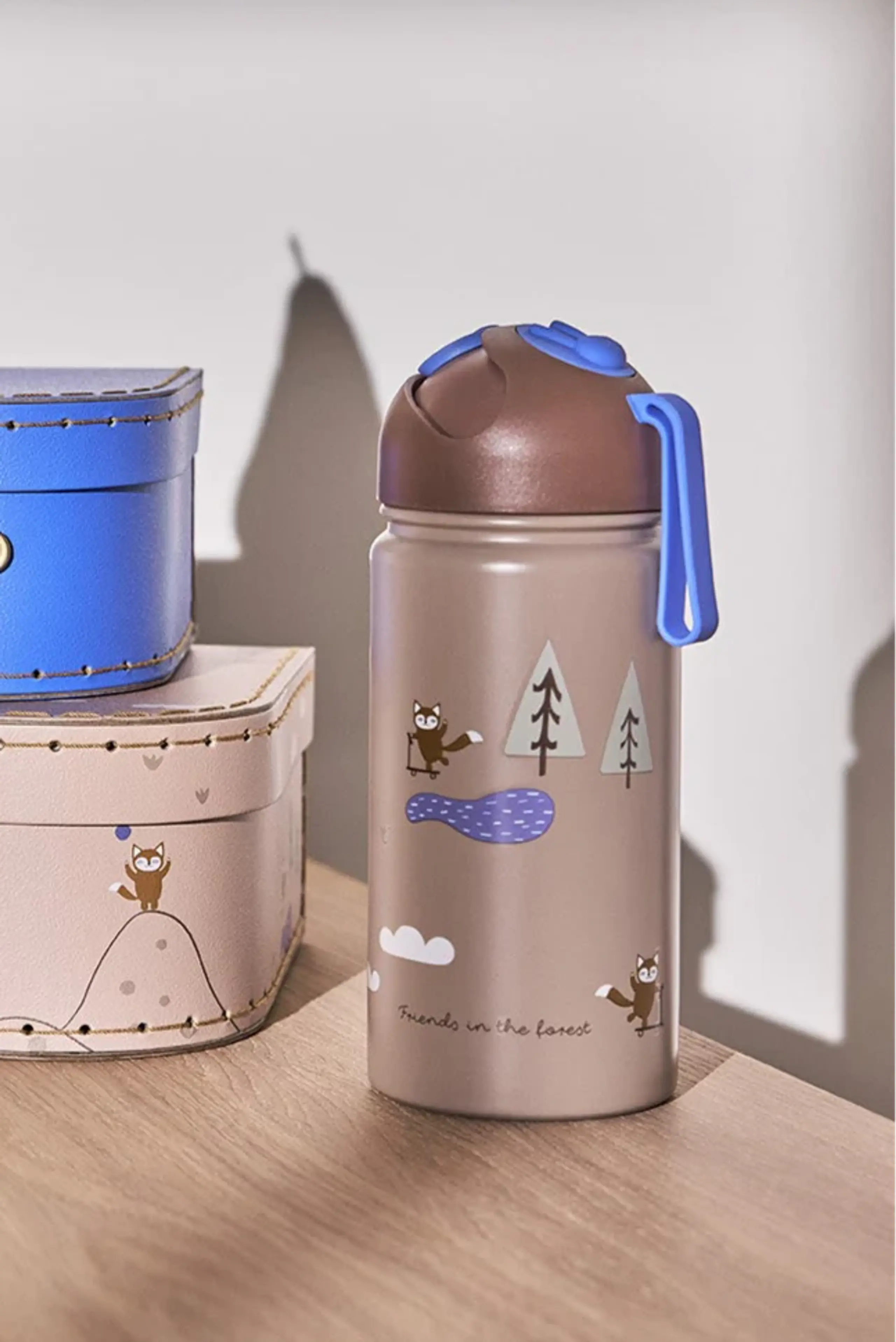 OYOY MINI - Children's drinking bottle - Friends In The Forest Bottle - 360ml - Blue