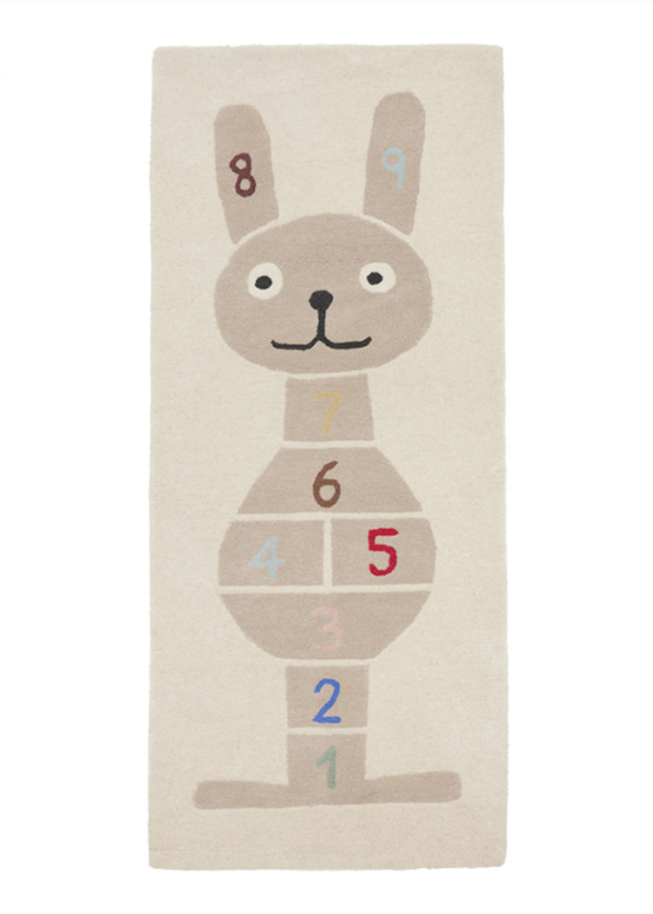 OYOY MINI - Børnegulvtæppe - Hopscotch Rug - 306 Clay - Rabbit