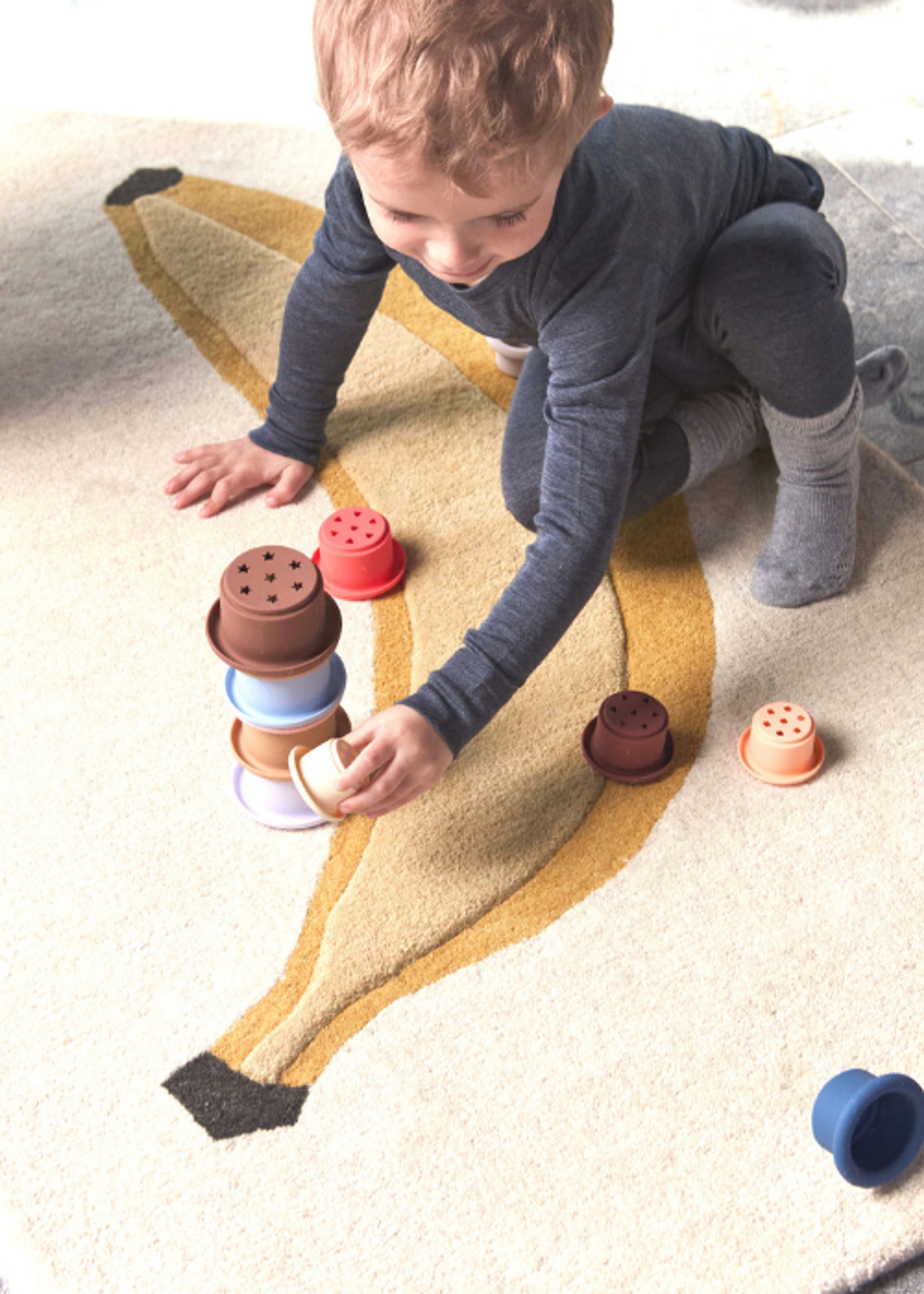 OYOY MINI - Children's carpet - Tufted Miniature Rug - 801 Yellow - Large - Banana