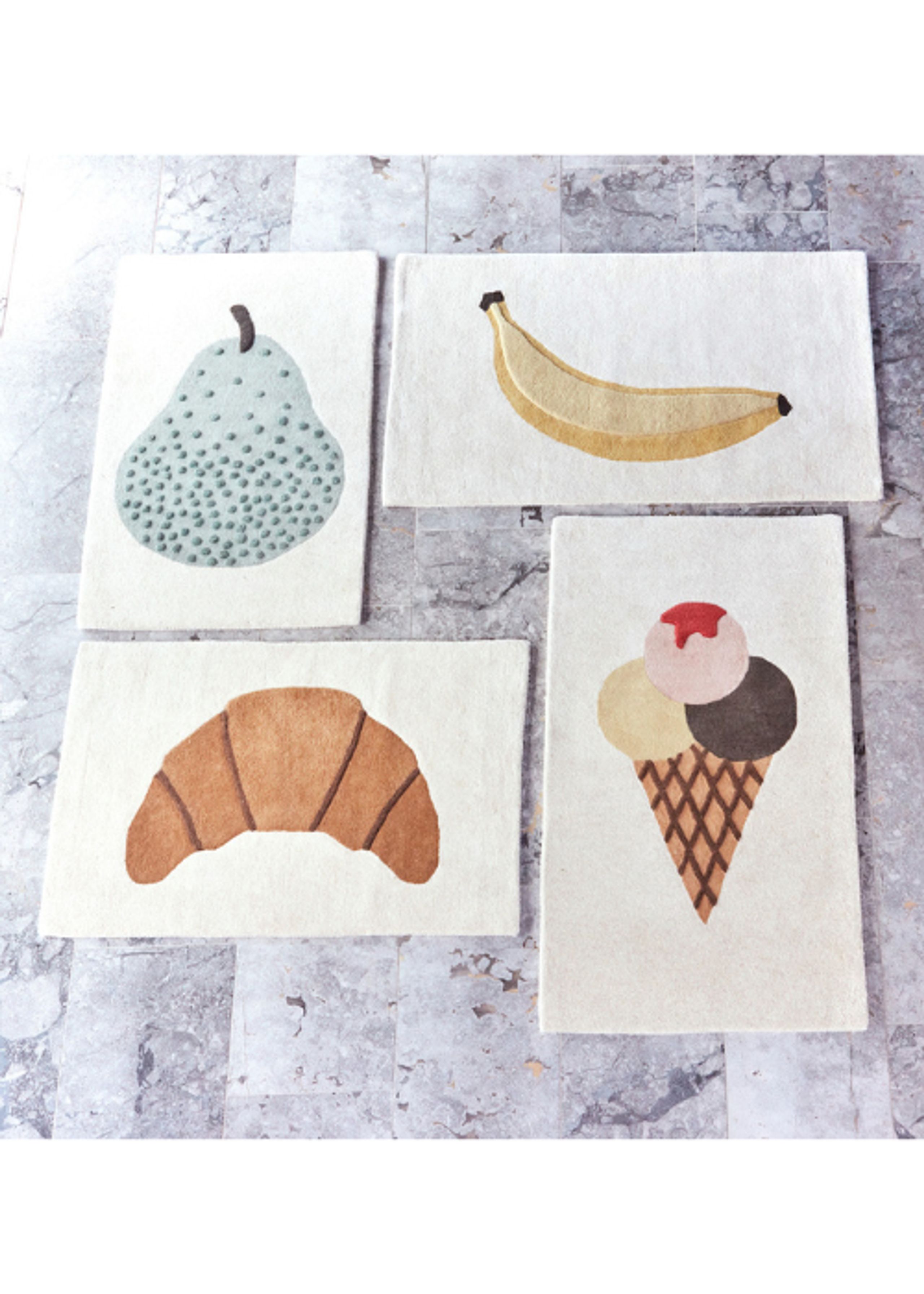 OYOY MINI - Children's carpet - Tufted Miniature Rug - 801 Yellow - Large - Banana