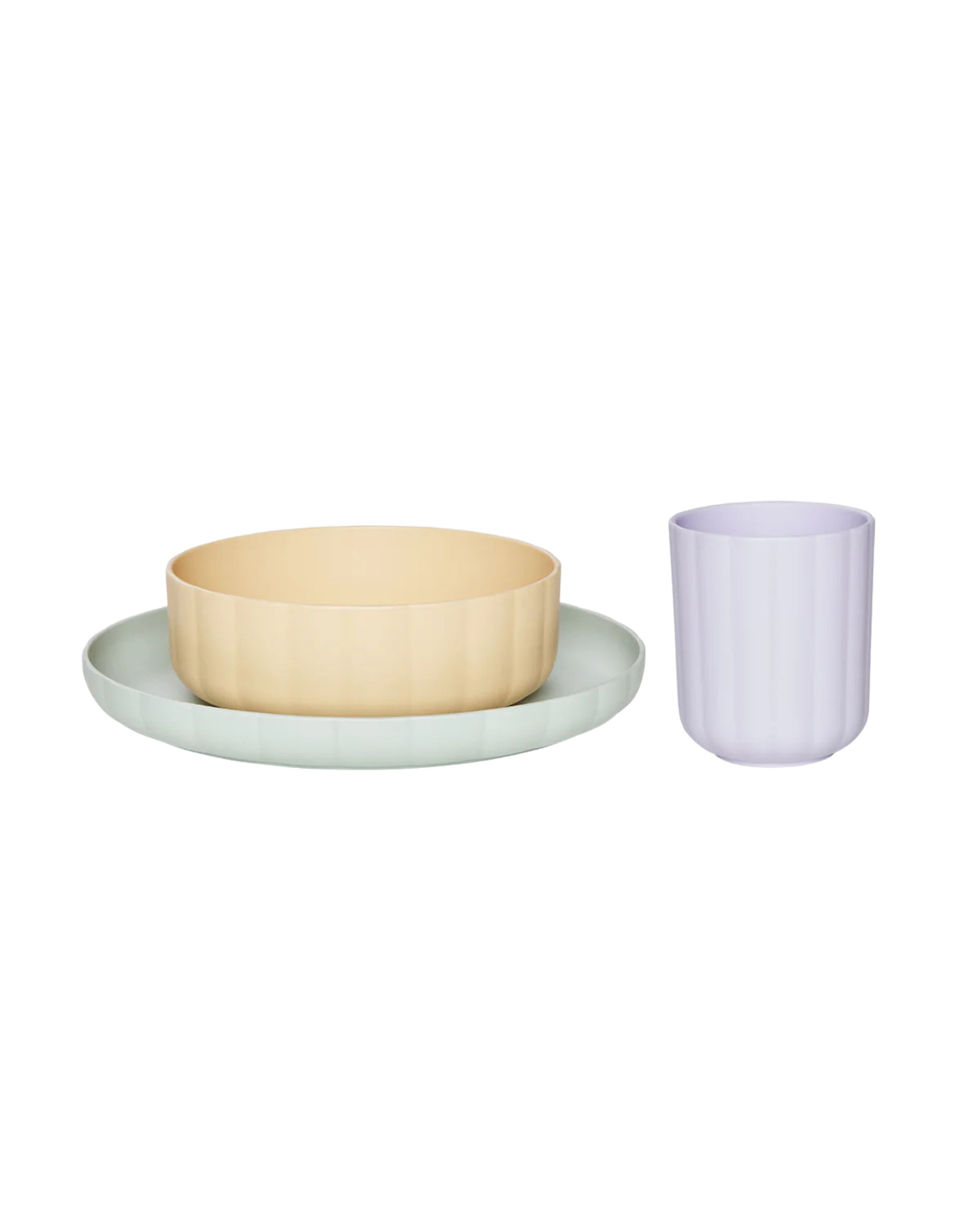 OYOY MINI - Artigos de jantar para crianças - Pullo Tableware Set - Pale Mint/Vanilla/Lavender
